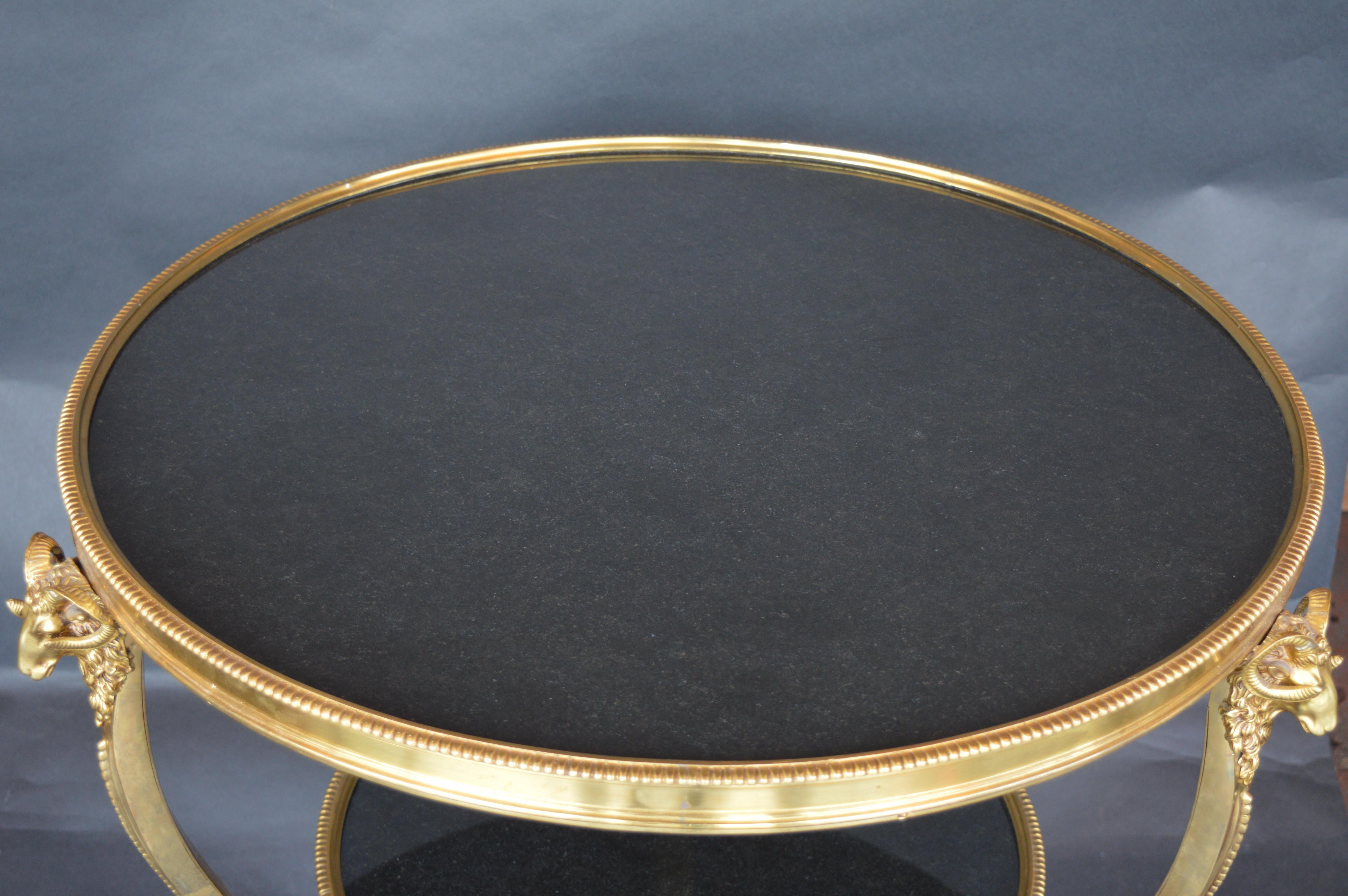 Italian Directorie Style Gilt Bronze Gueridon Table with Marble Top 2