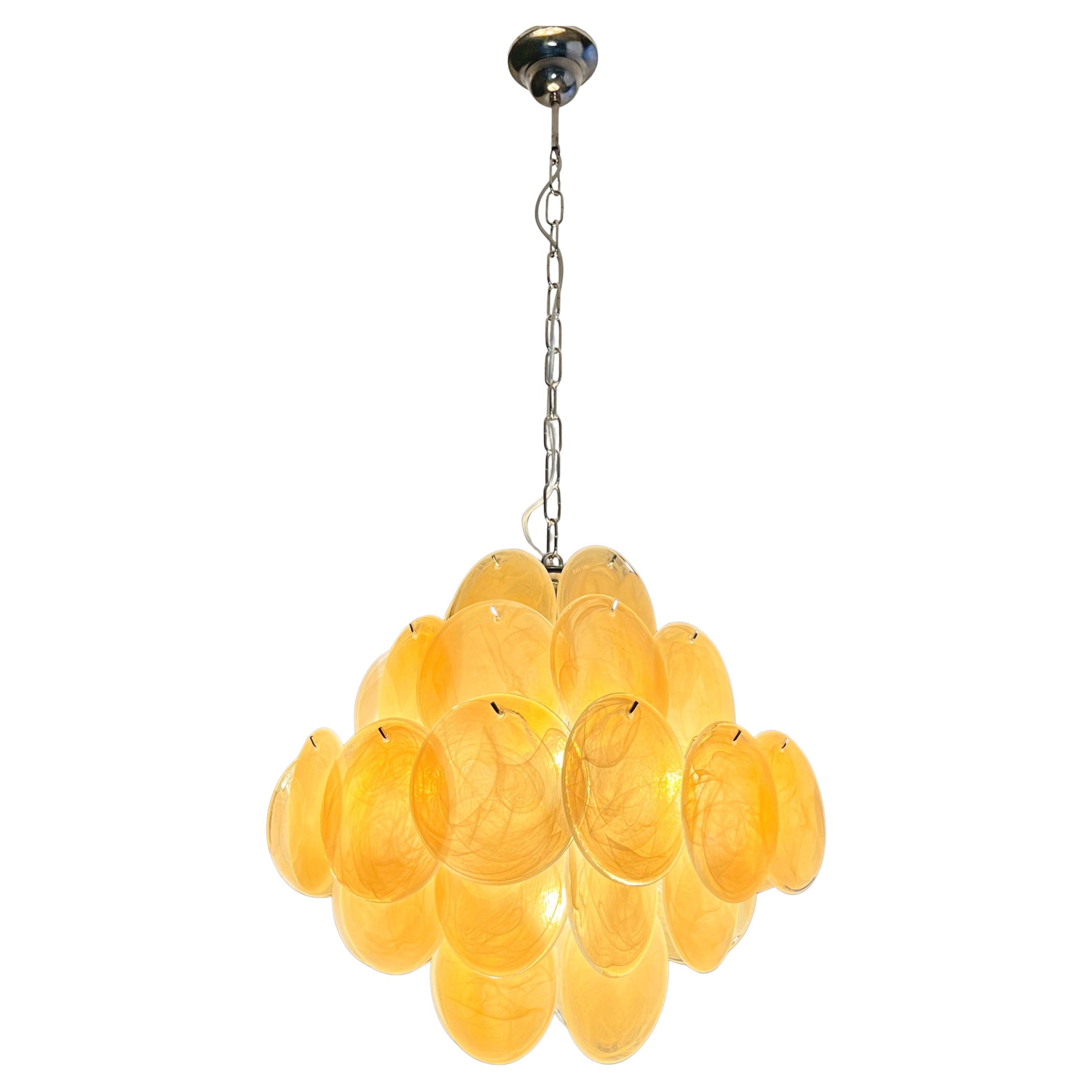 Italienischer Murano-Kronleuchter mit Scheibe im Angebot 4