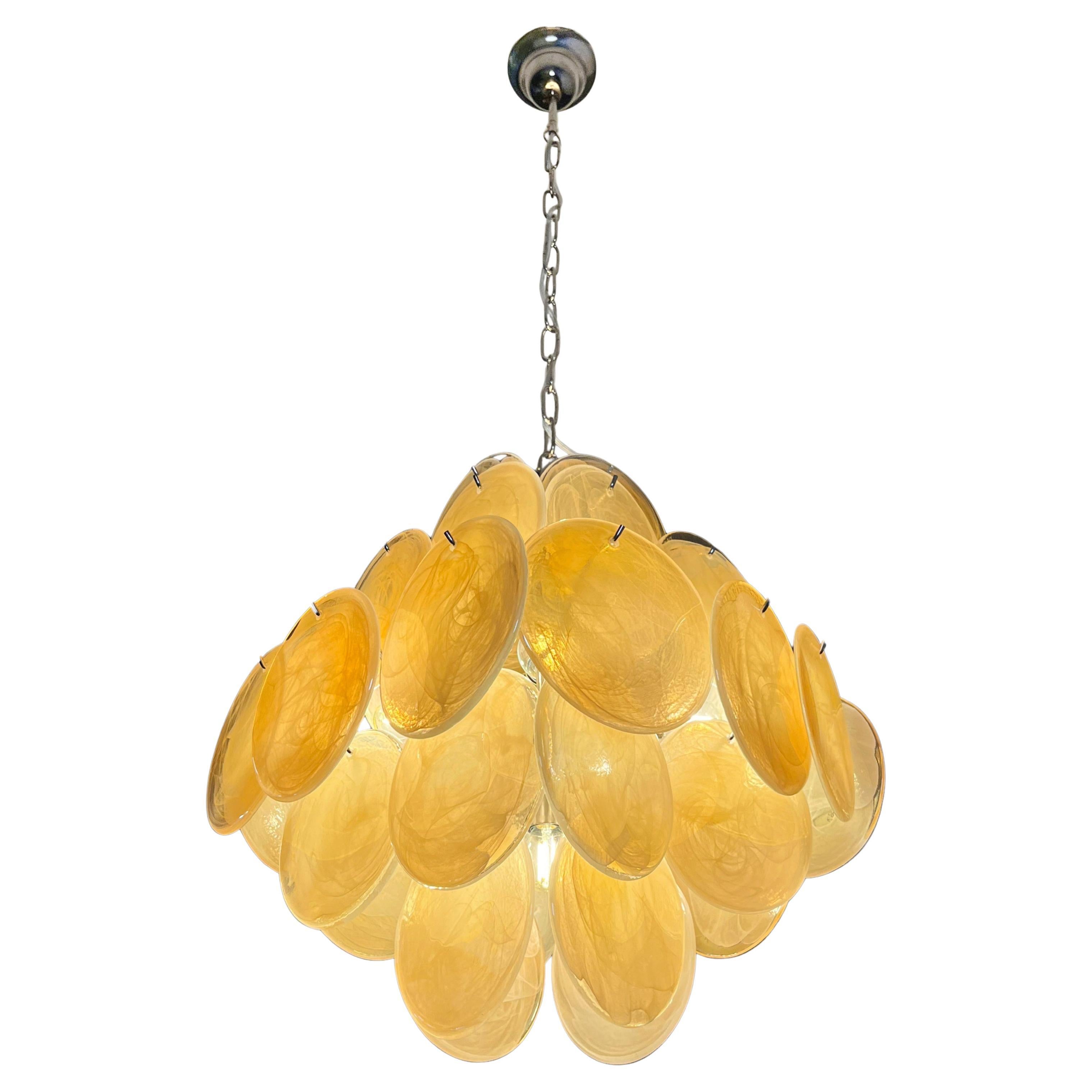 Italienischer Murano-Kronleuchter mit Scheibe im Angebot 6