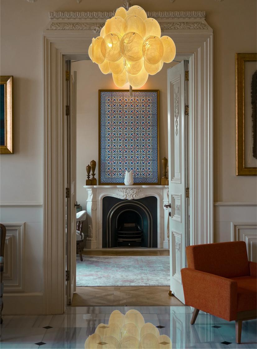 Italienischer Murano-Kronleuchter mit Scheibe im Angebot 7