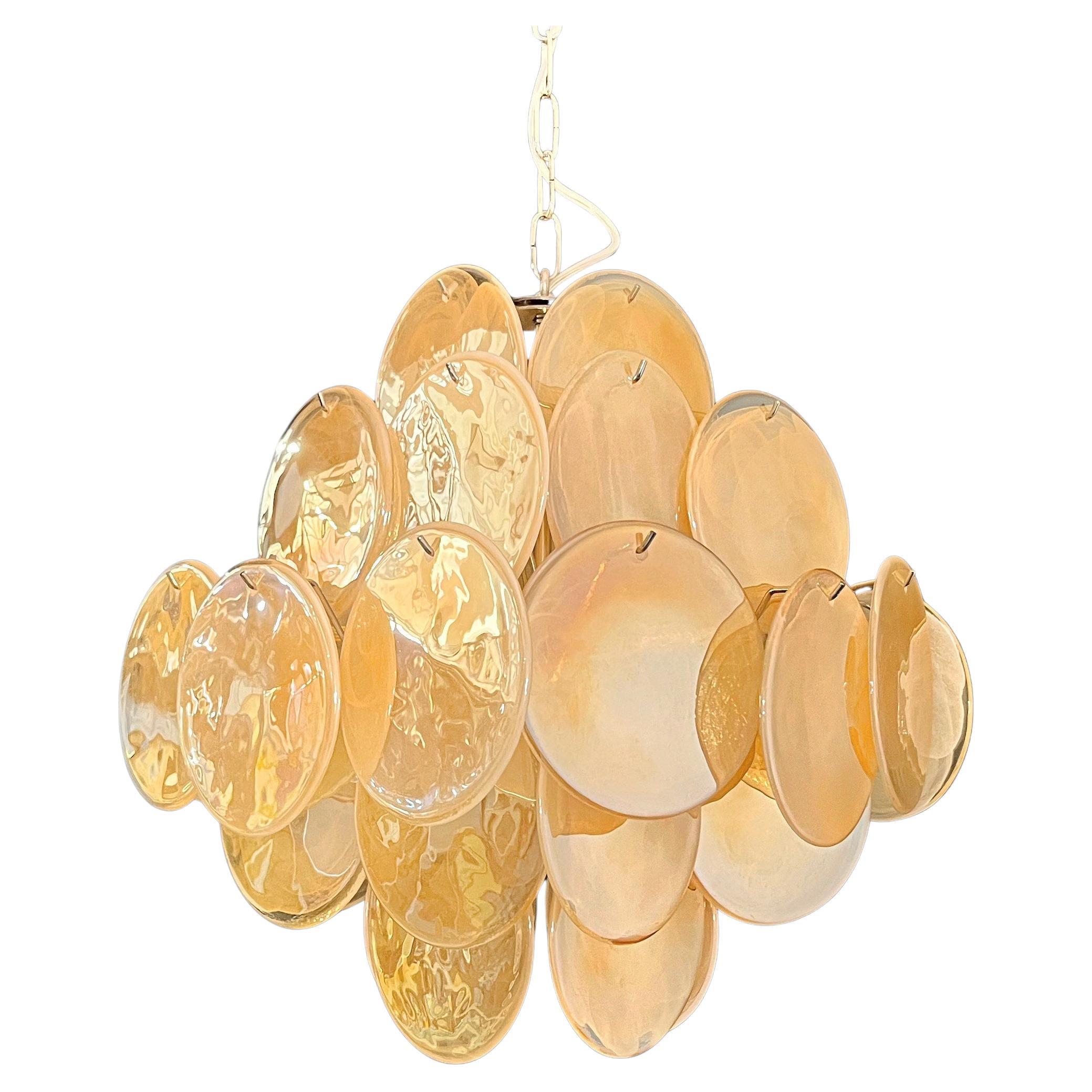 Italienischer Murano-Kronleuchter mit Scheibe im Angebot 11