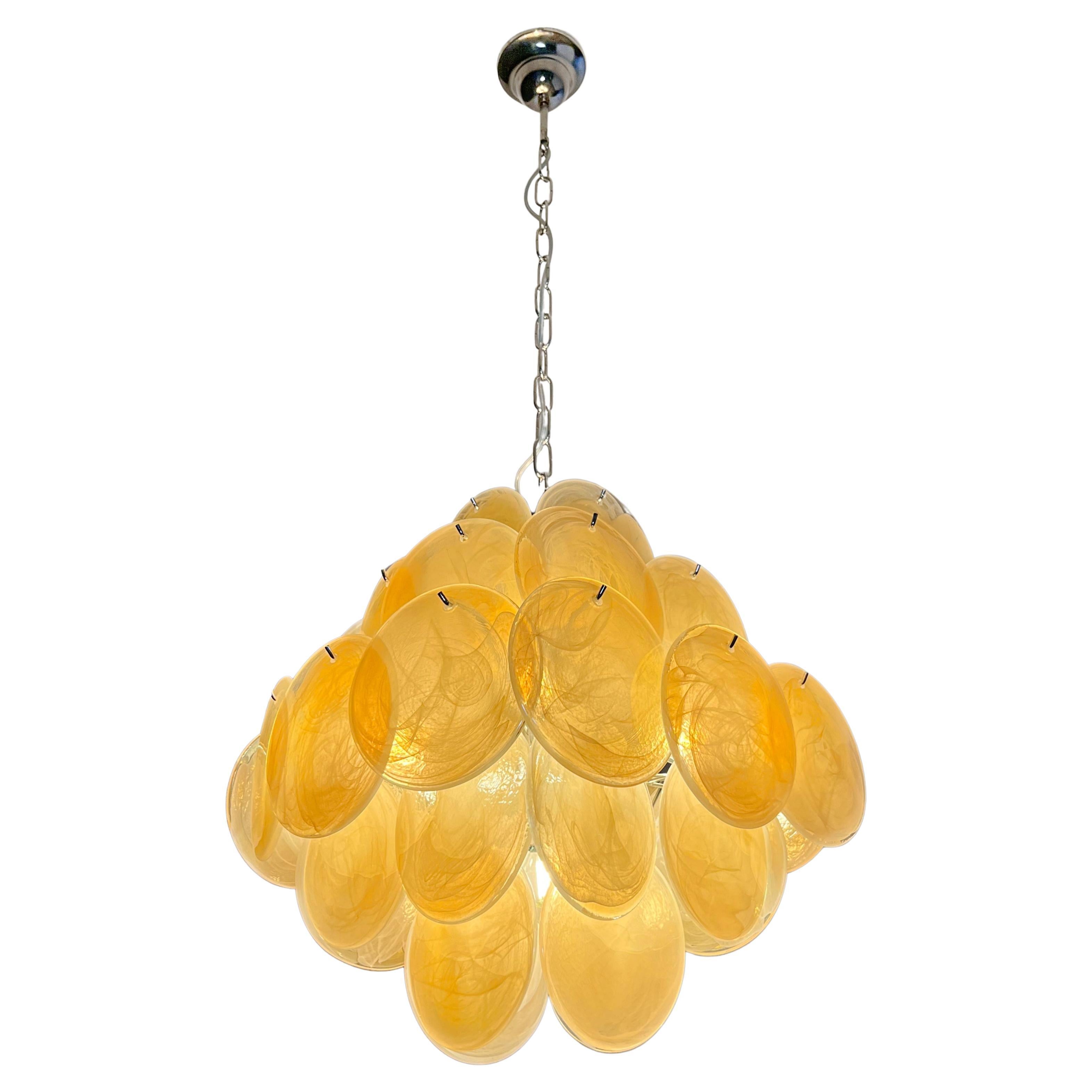 Italienischer Murano-Kronleuchter mit Scheibe im Angebot 2