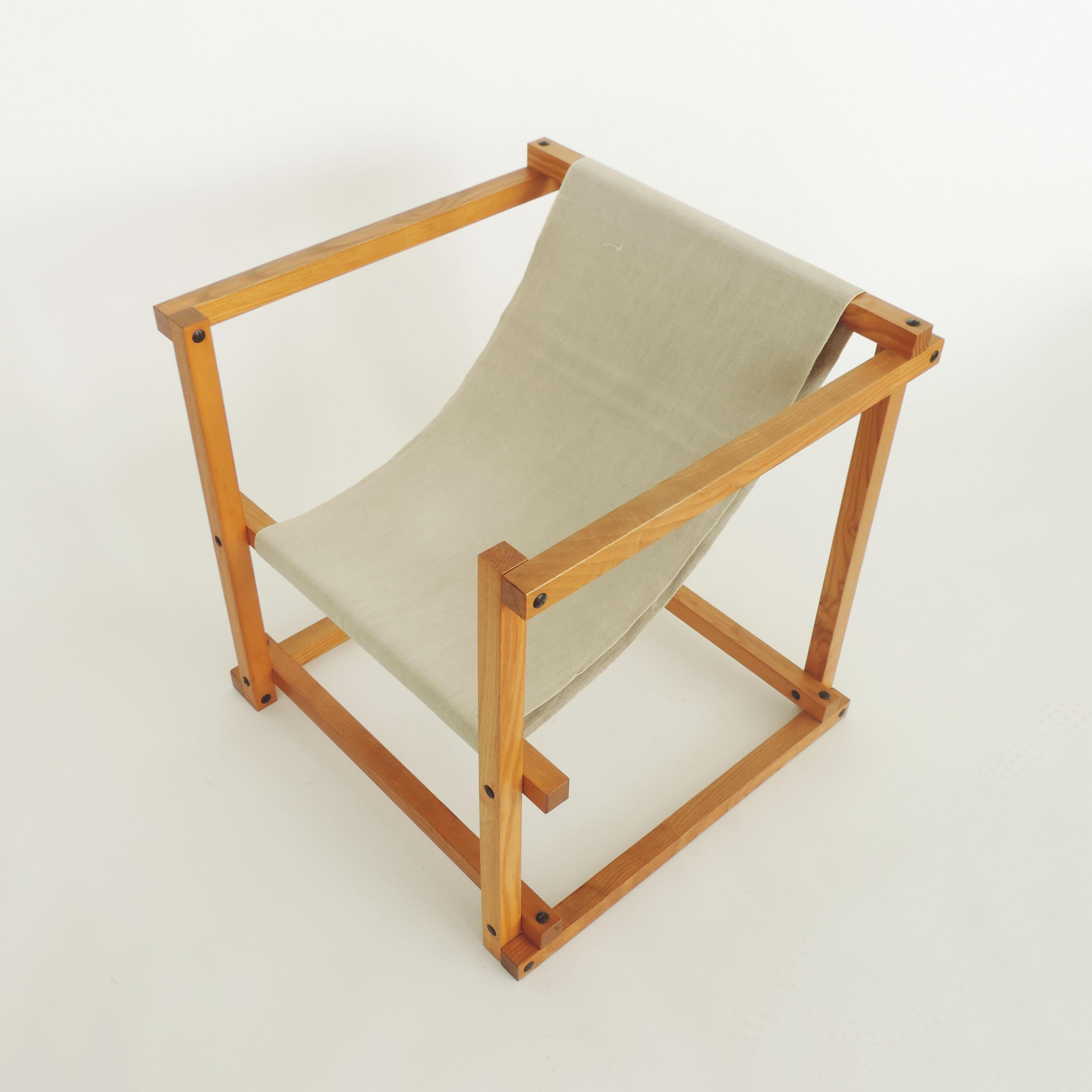 Pino Pedano Italian Dismountable 1970s Wood Armchair For Sale 2