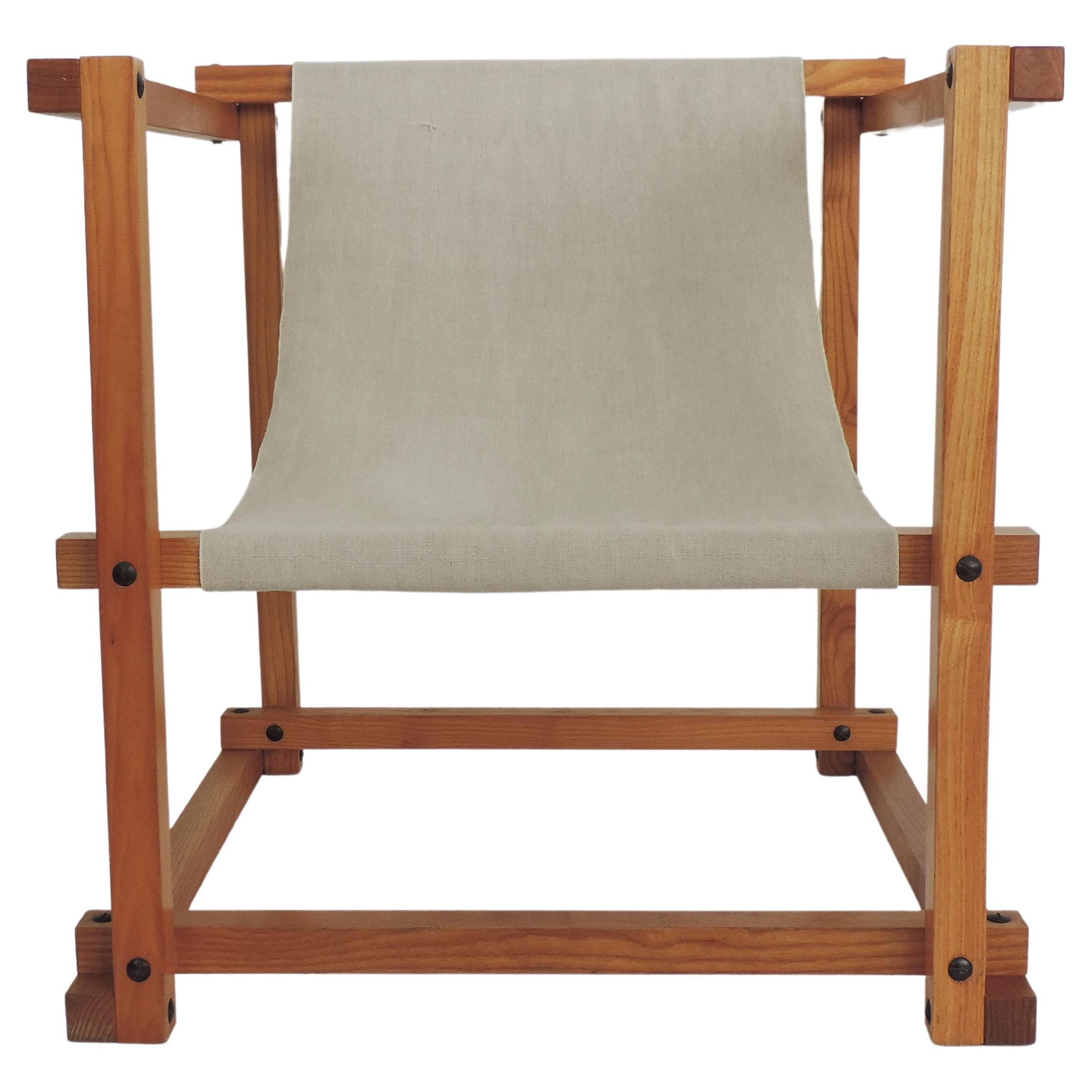 Pino Pedano Italian Dismountable 1970s Wood Armchair