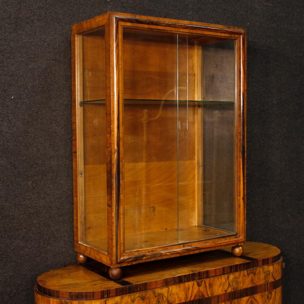 Inlay Italian Display Cabinet in Inlaid Wood in Art Deco Style from 20th Century