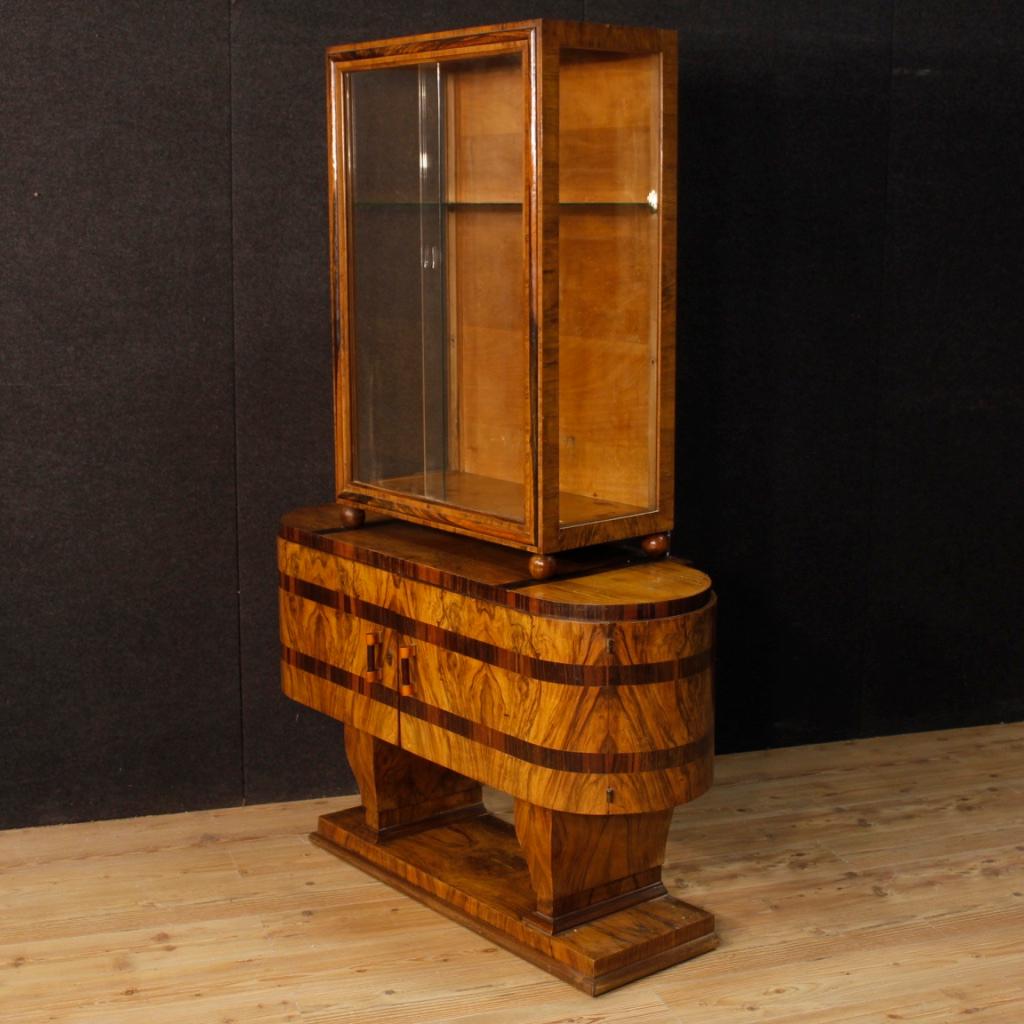 Italian Display Cabinet in Inlaid Wood in Art Deco Style from 20th Century 3