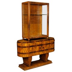 Italian Display Cabinet in Inlaid Wood in Art Deco Style from 20th Century