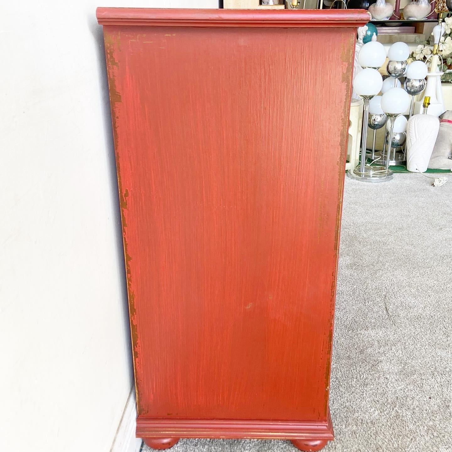 Contemporary Italian Distressed Red Sideboard by Buying & Design