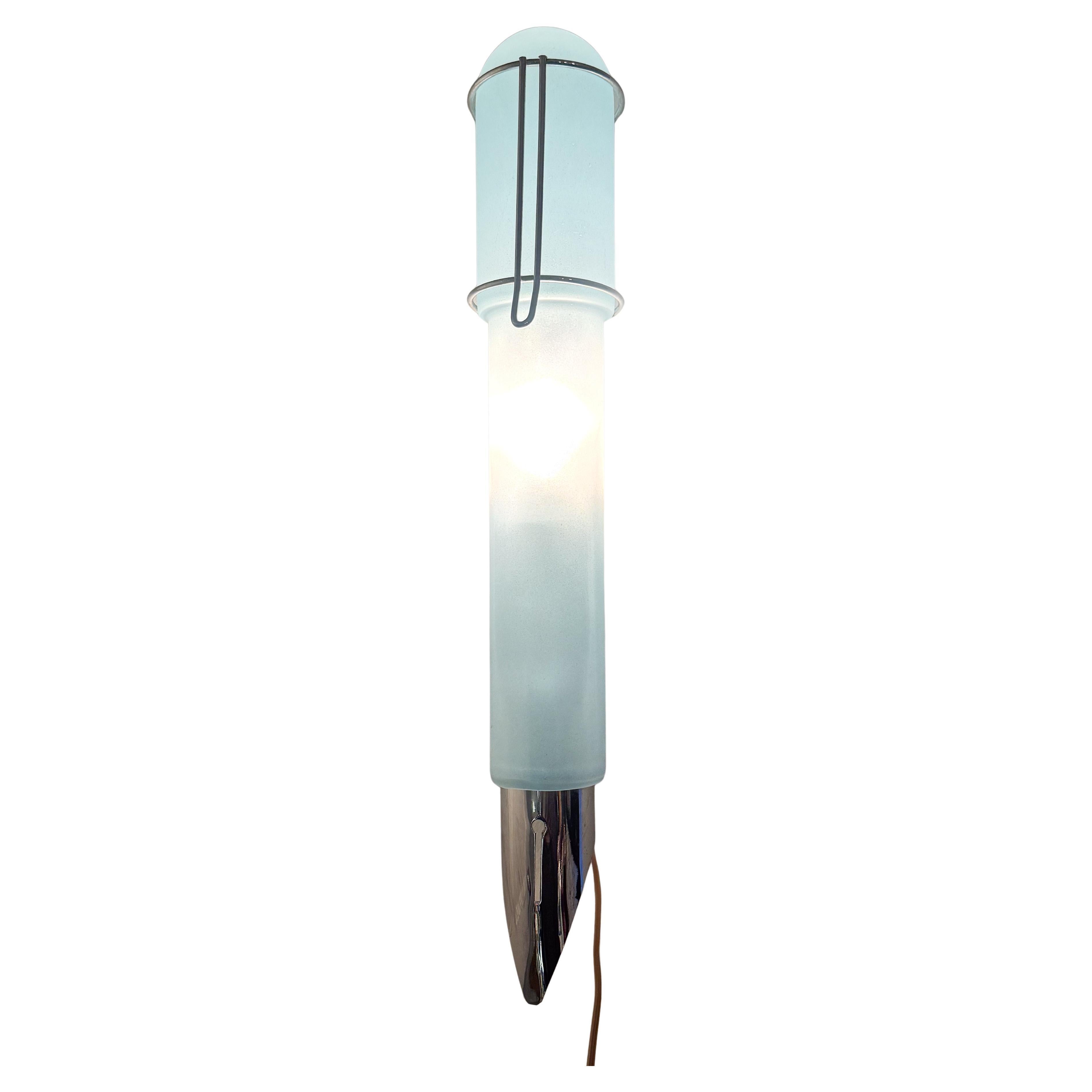 Italian D.I.W. “Pen” Wall Lamp in Aqua Opaline Glass, 1960s im Angebot