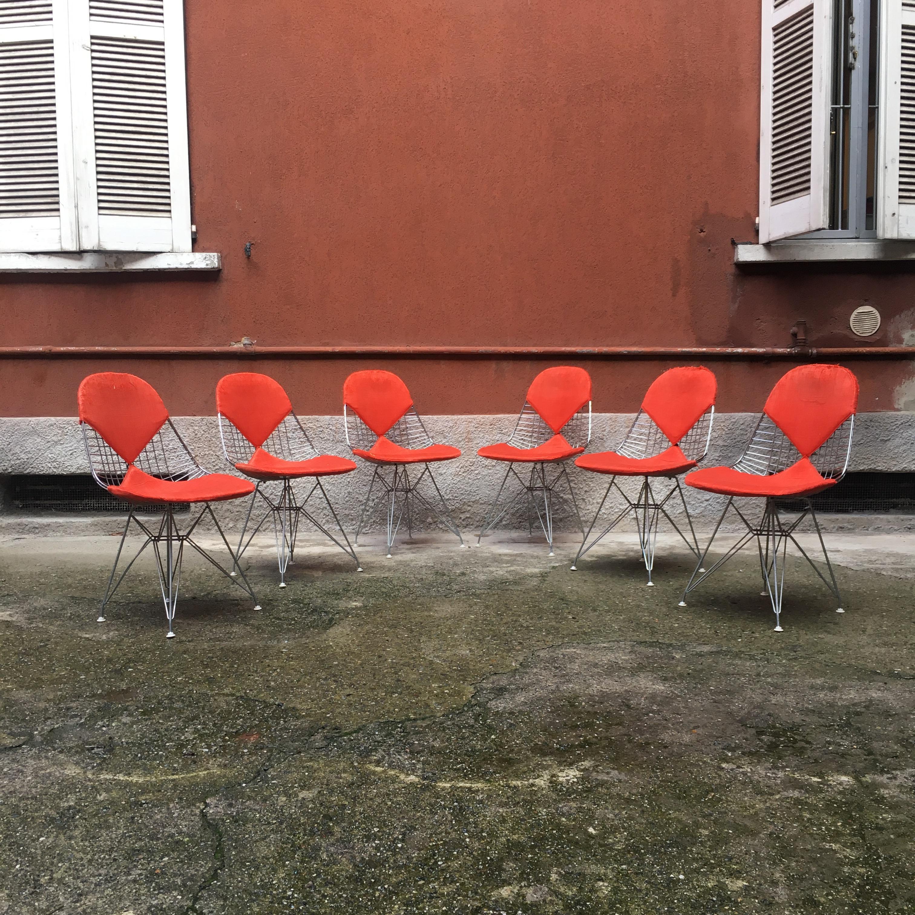 Mid-Century Modern Italian DKR Wire Chair with Bikini Cover by Charles & Ray Eames for Vitra, 1960s