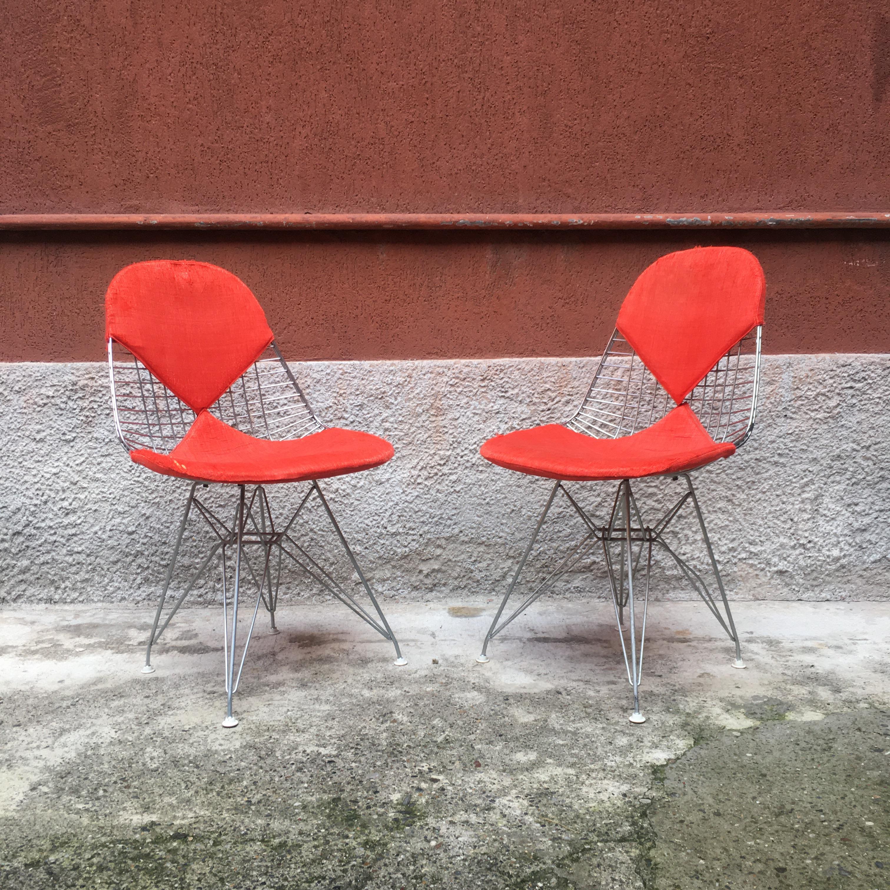 Fabric Italian DKR Wire Chair with Bikini Cover by Charles & Ray Eames for Vitra, 1960s