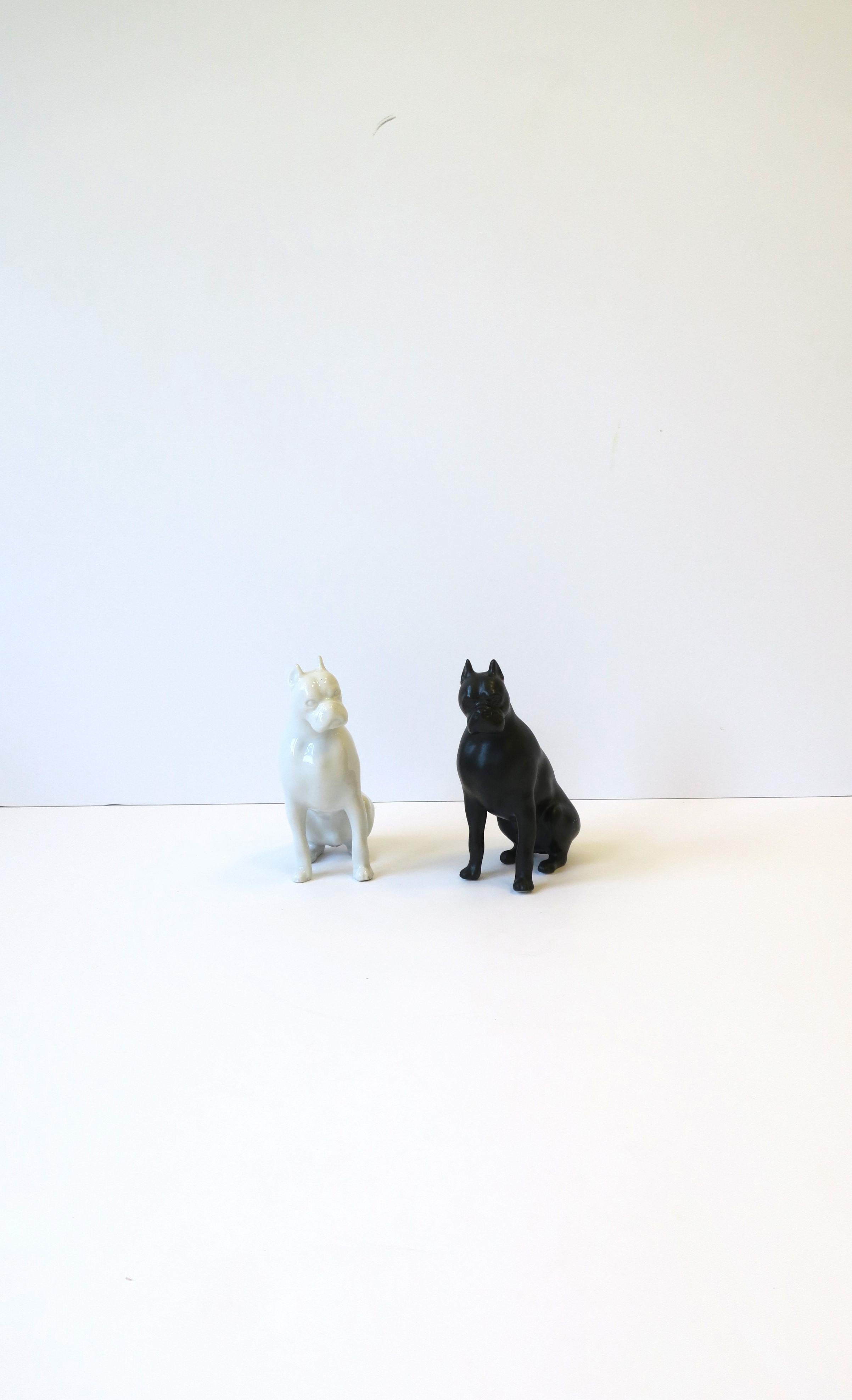 Italian Dogs Black and White Porcelain by Royal Dux Bohemia, Pair For Sale 3