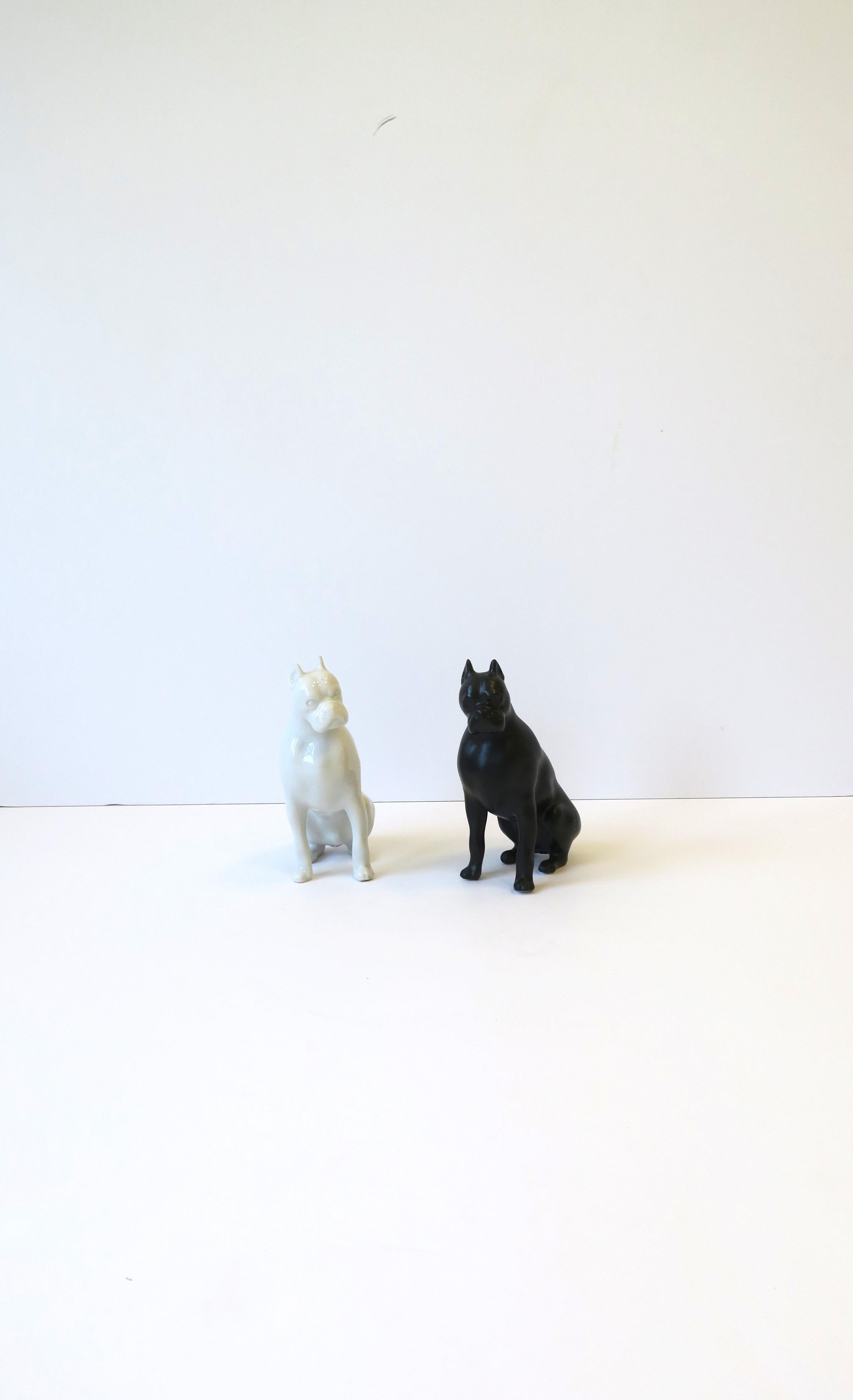 Dogs Black and White Porcelain by Royal Dux Bohemia, Pair For Sale 3