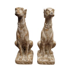 Italiano cani Scultura di un Coppia di "levrieri", metà secolo, Wood