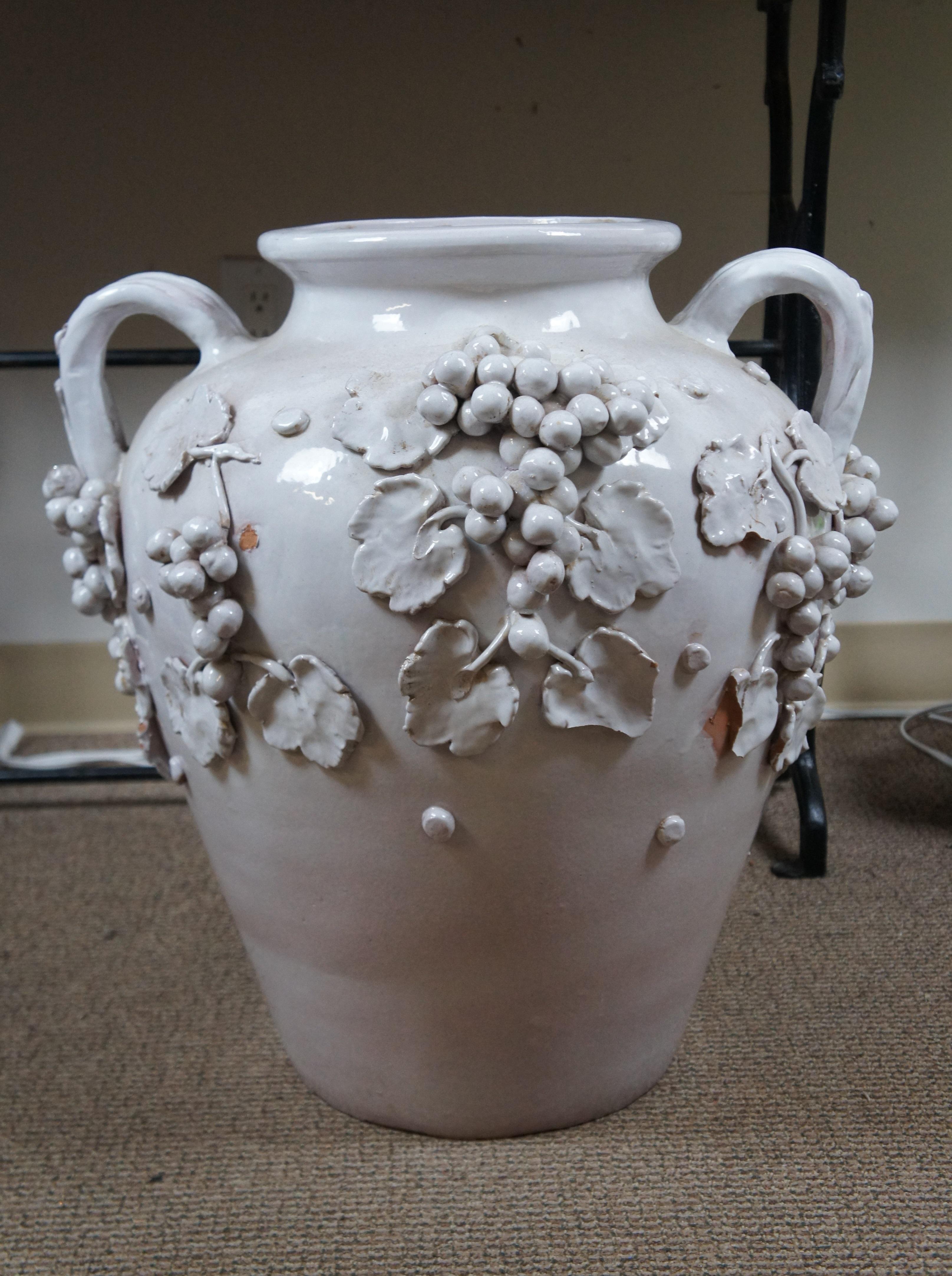 XX secolo Vaso ornamentale in terracotta smaltata Dolfi Otello Cottura 22