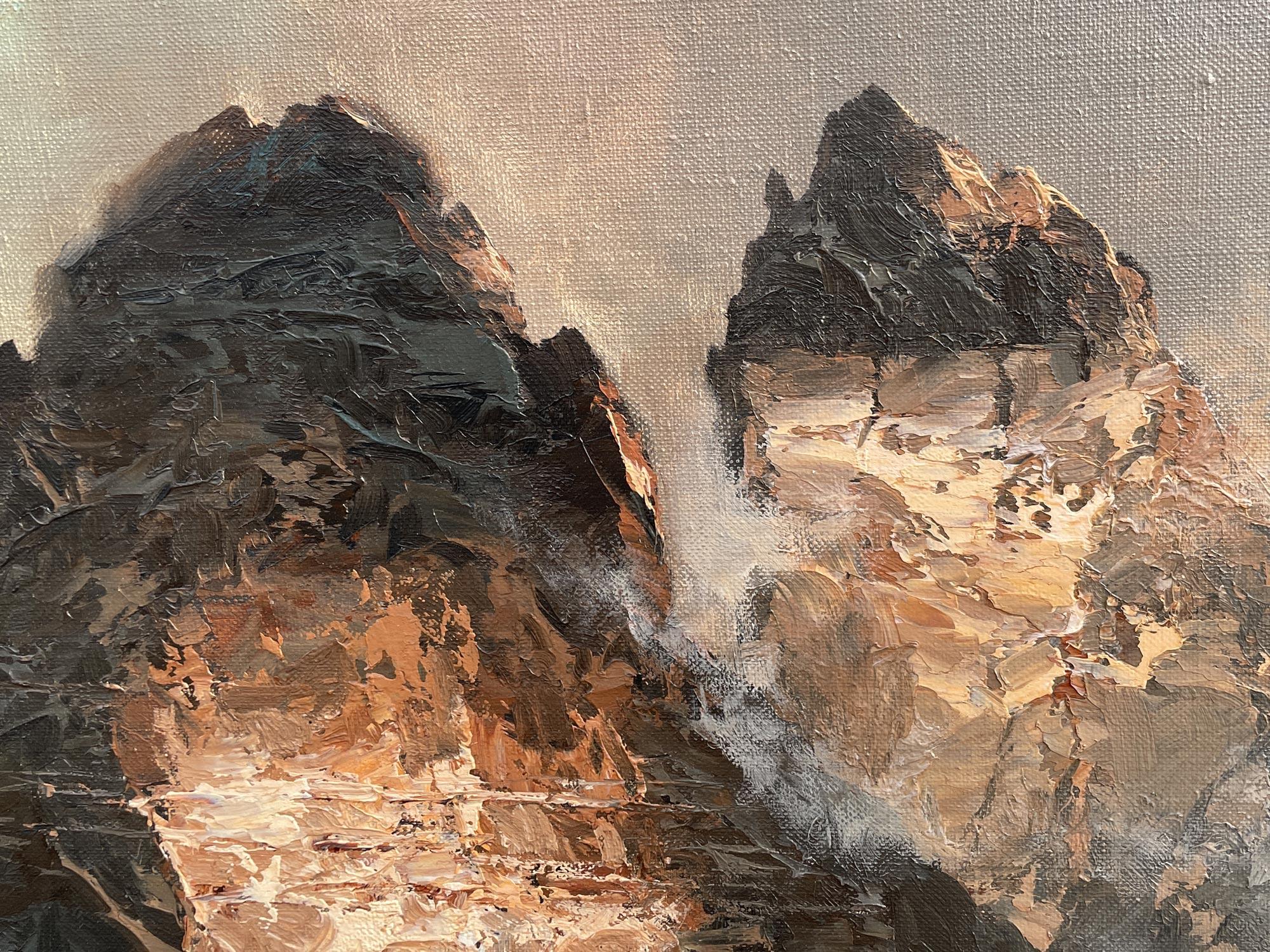Italian Dolomites – Oil on Canvas by Arno Lemke - 1950 For Sale 4