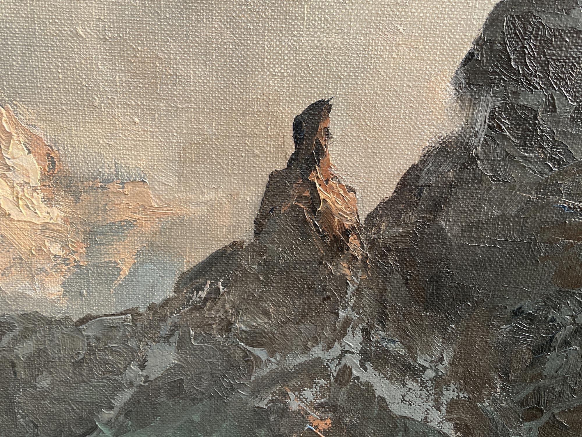 Italian Dolomites – Oil on Canvas by Arno Lemke - 1950 5