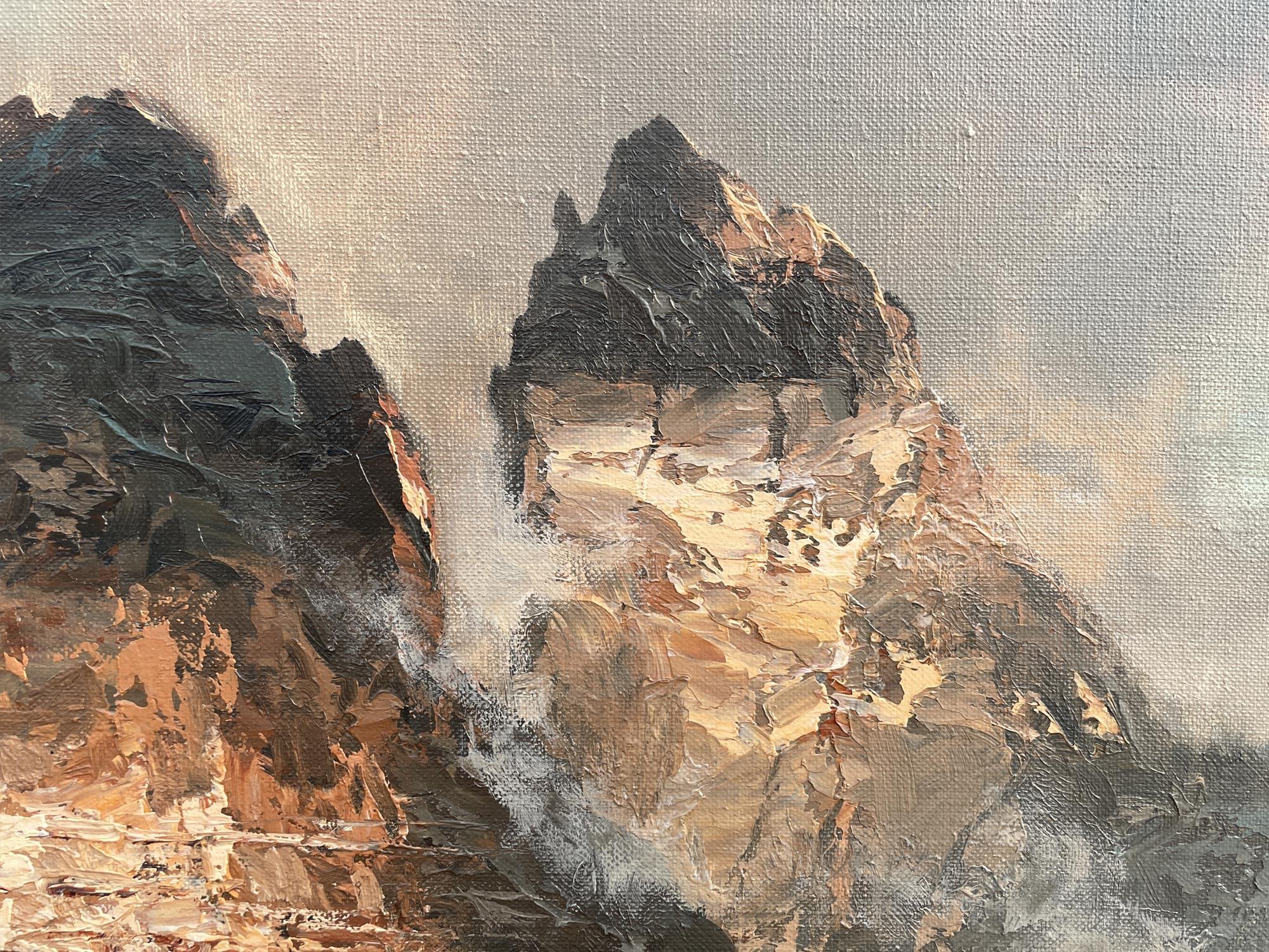 Italian Dolomites – Oil on Canvas by Arno Lemke - 1950 For Sale 1
