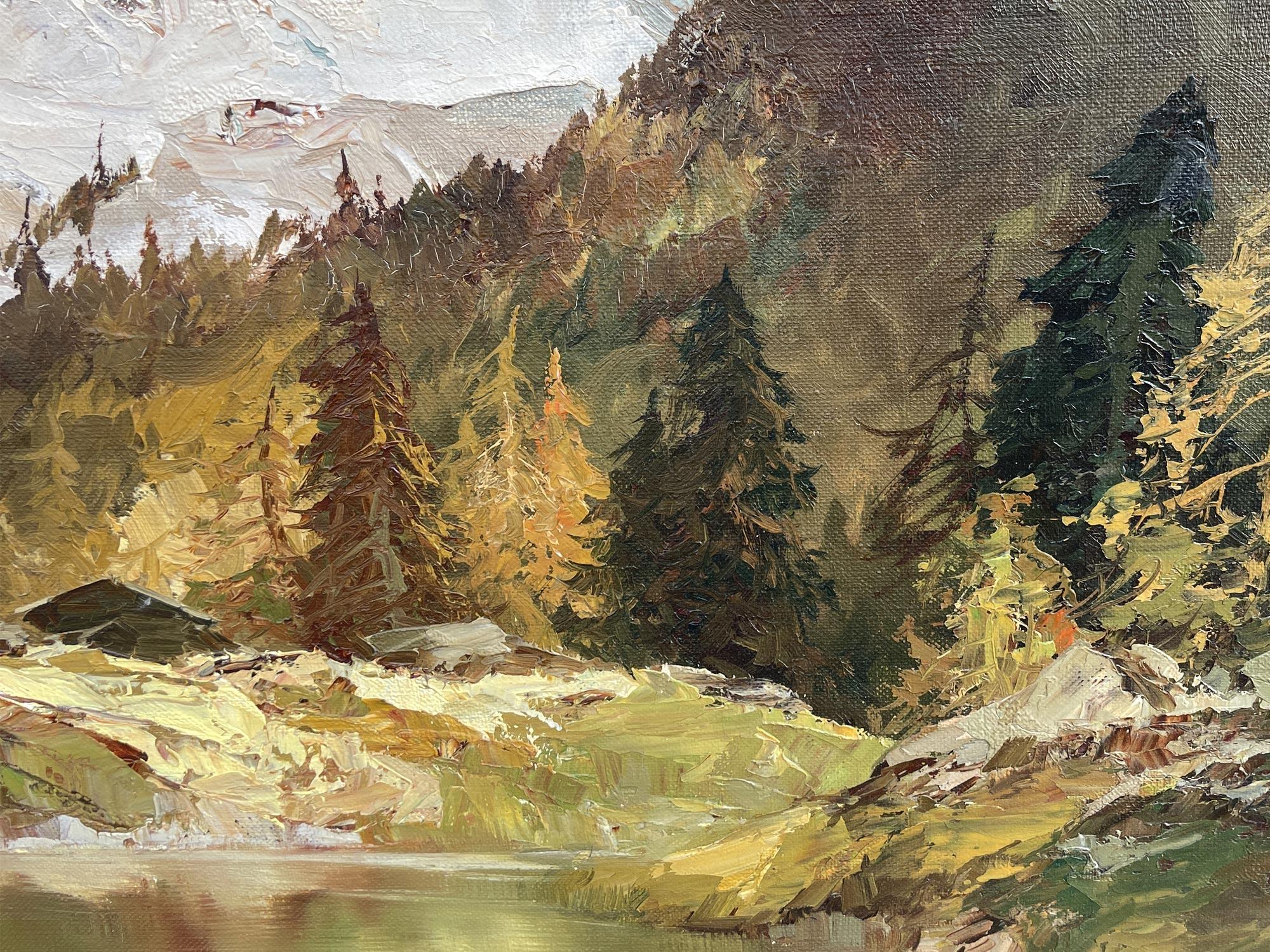 Italian Dolomites – Oil on Canvas by Arno Lemke - 1950 3