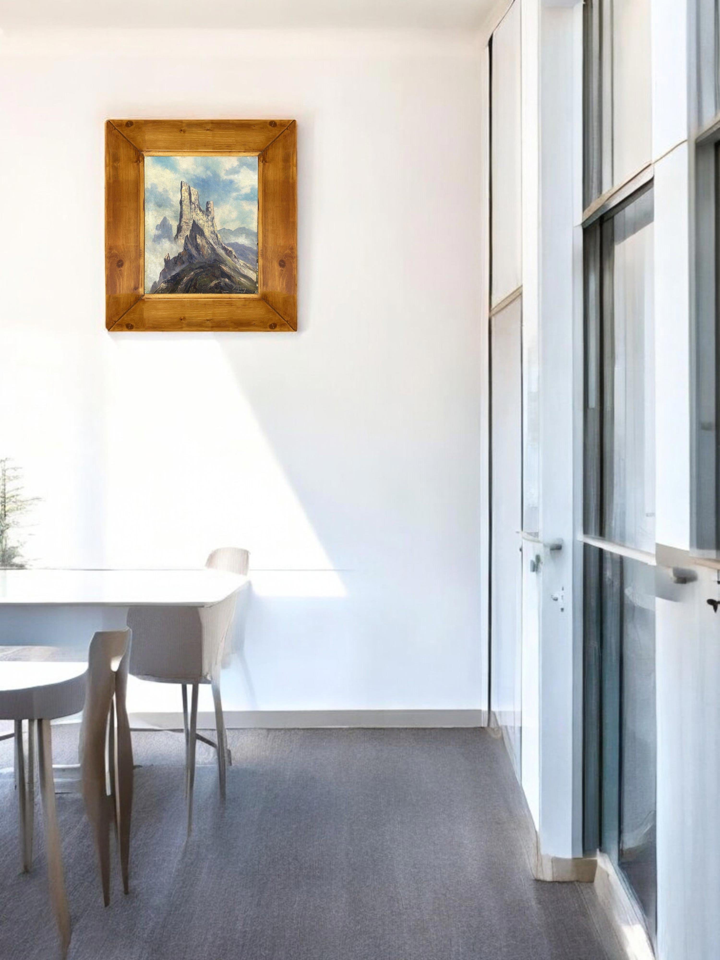 Autre Huile sur toile italienne Dolomites en vente