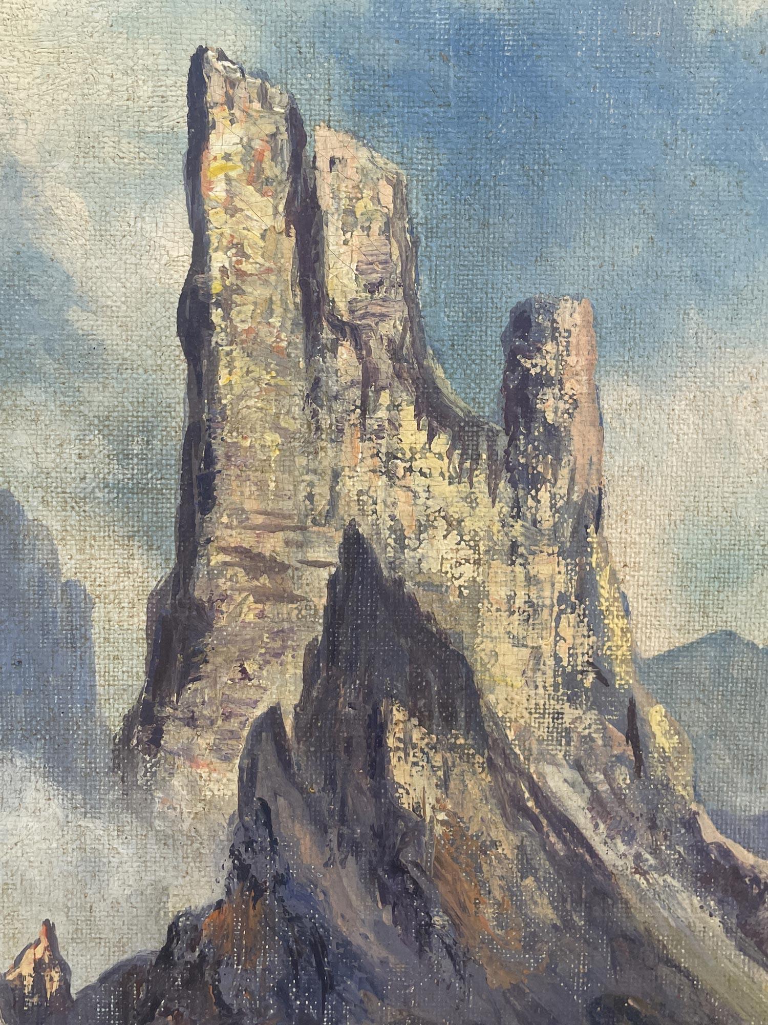 Huile sur toile italienne Dolomites Bon état - En vente à Vo', Veneto