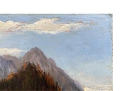 Italian Dolomites Painting Oil on Canvas by Canciani M.