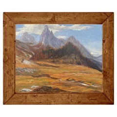 Italian Dolomites Painting Oil on Canvas by Canciani M.