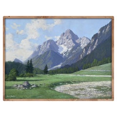 Italian Dolomites Painting Oil on Canvas