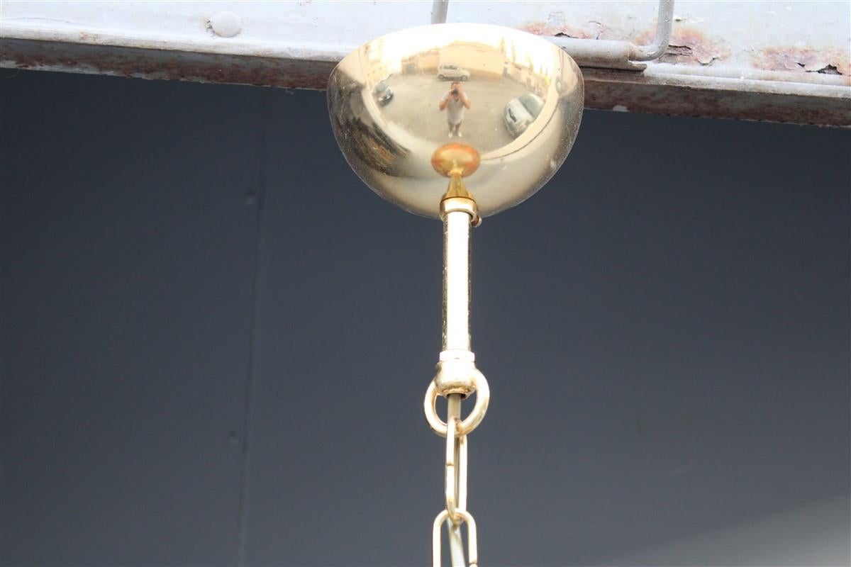 Lampadario italiano a cupola in resina con design a foglie di platano 1970 Brass in vendita 2