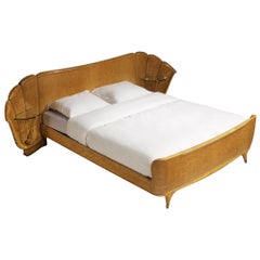 Italian Double Bed in Ash with Storage Trays