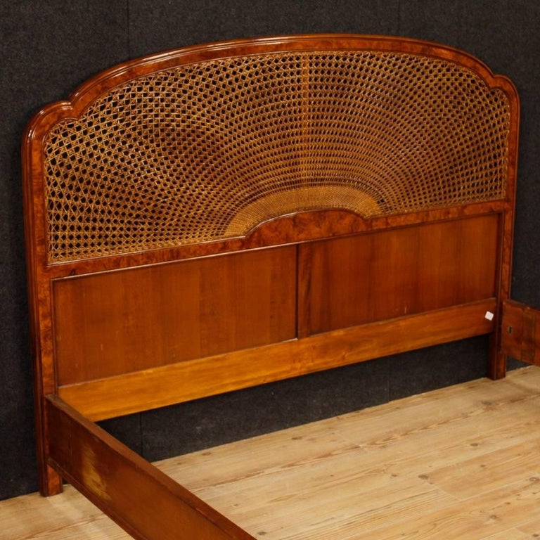 Italian Double Bed in Mahogany and Burl Walnut from 20th Century at 1stDibs