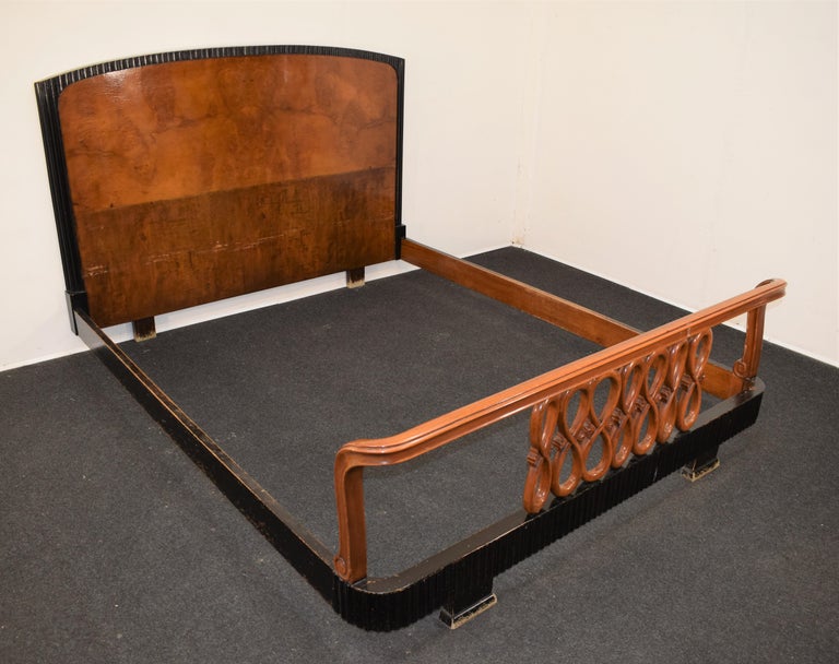 Italian Double Bed, Osvaldo Borsani Style, 1940s For Sale at 1stDibs