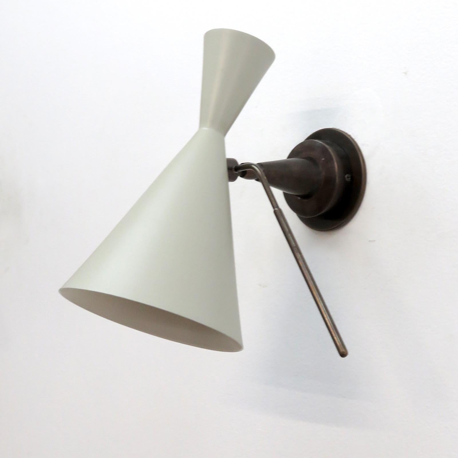 Mid-Century Modern Italian Double-Cone Wall Lights For Sale