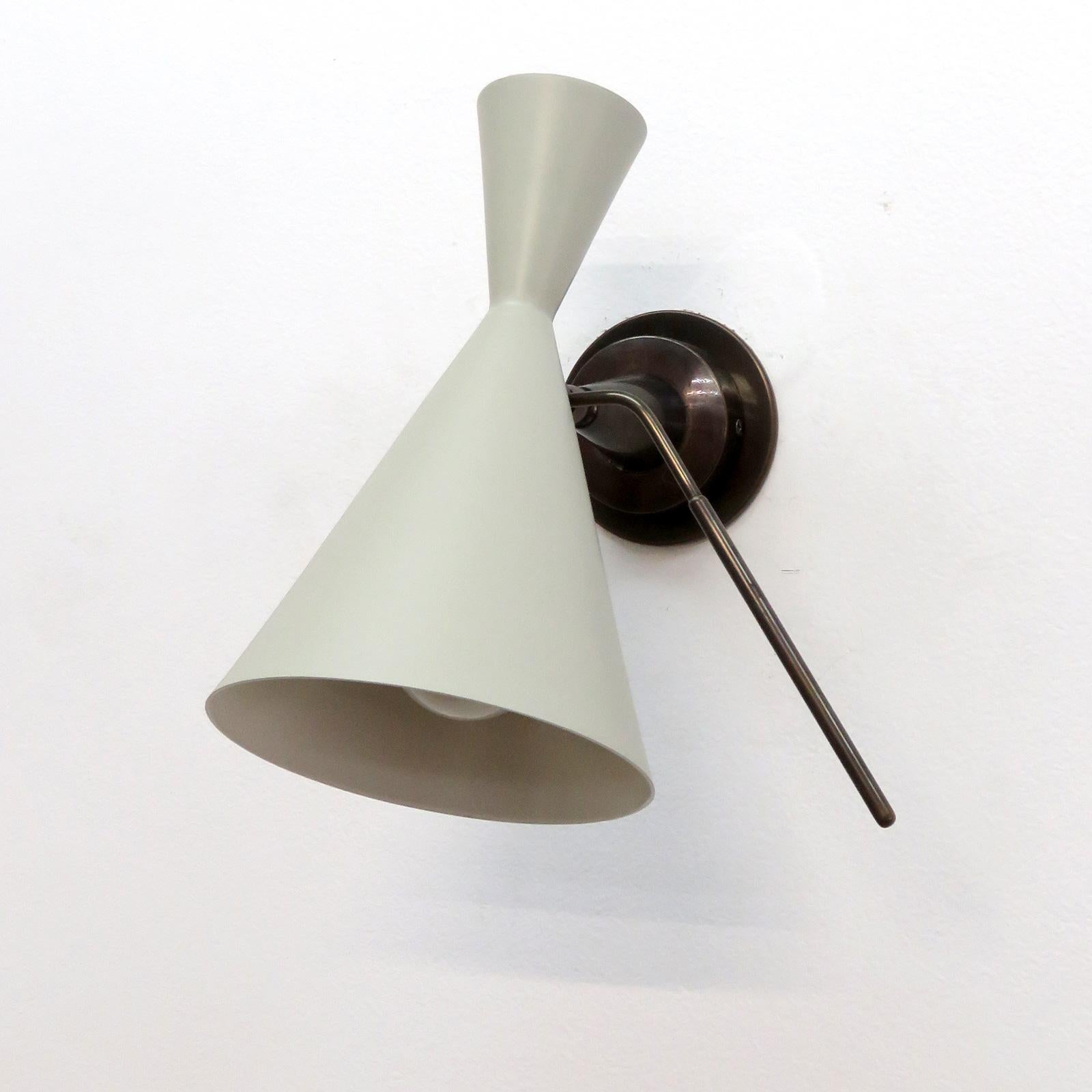 Enameled Italian Double-Cone Wall Lights For Sale