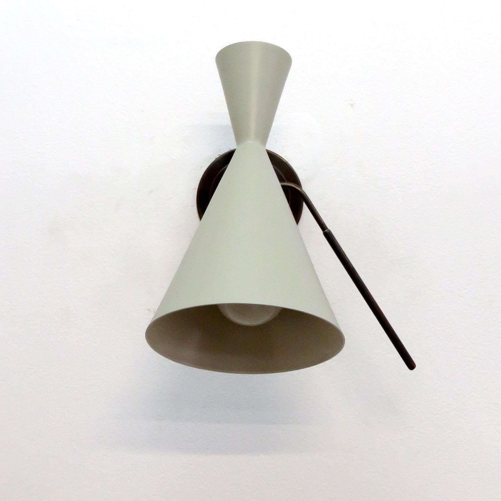 Metal Italian Double-Cone Wall Lights For Sale
