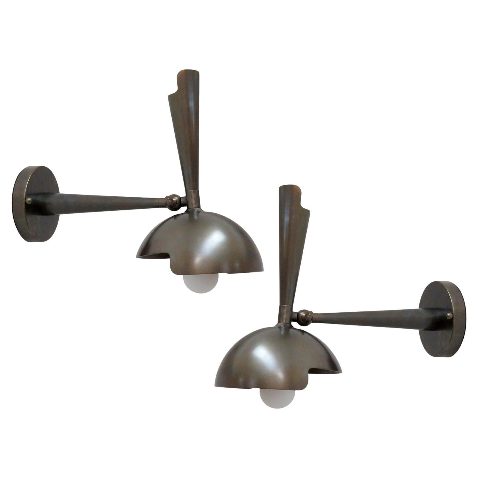 Italian Double Cone Wall Lights For Sale