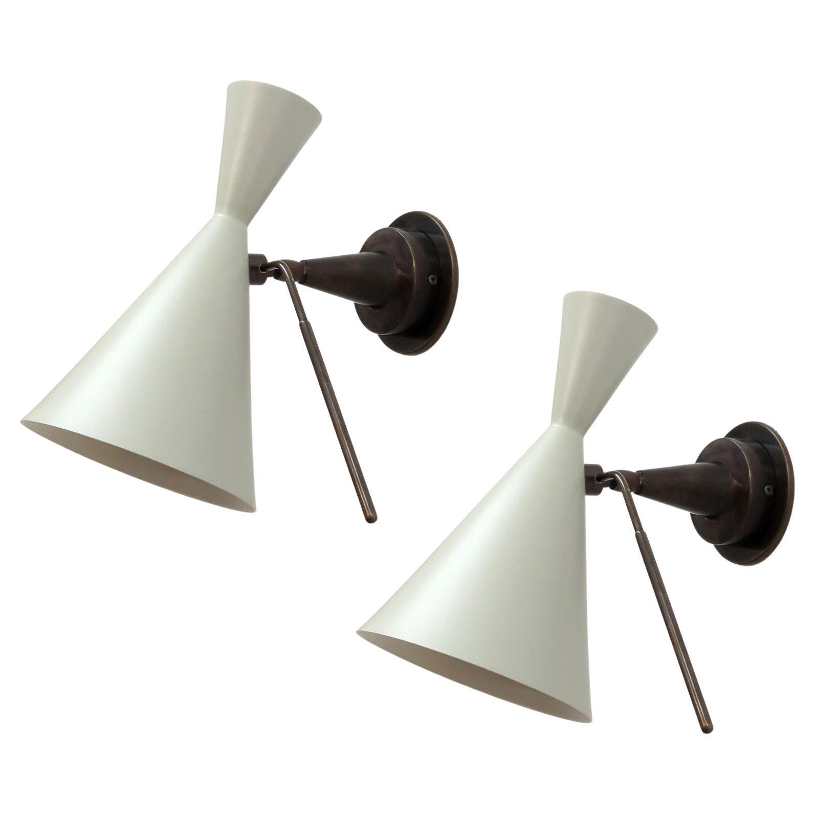 Italian Double-Cone Wall Lights For Sale