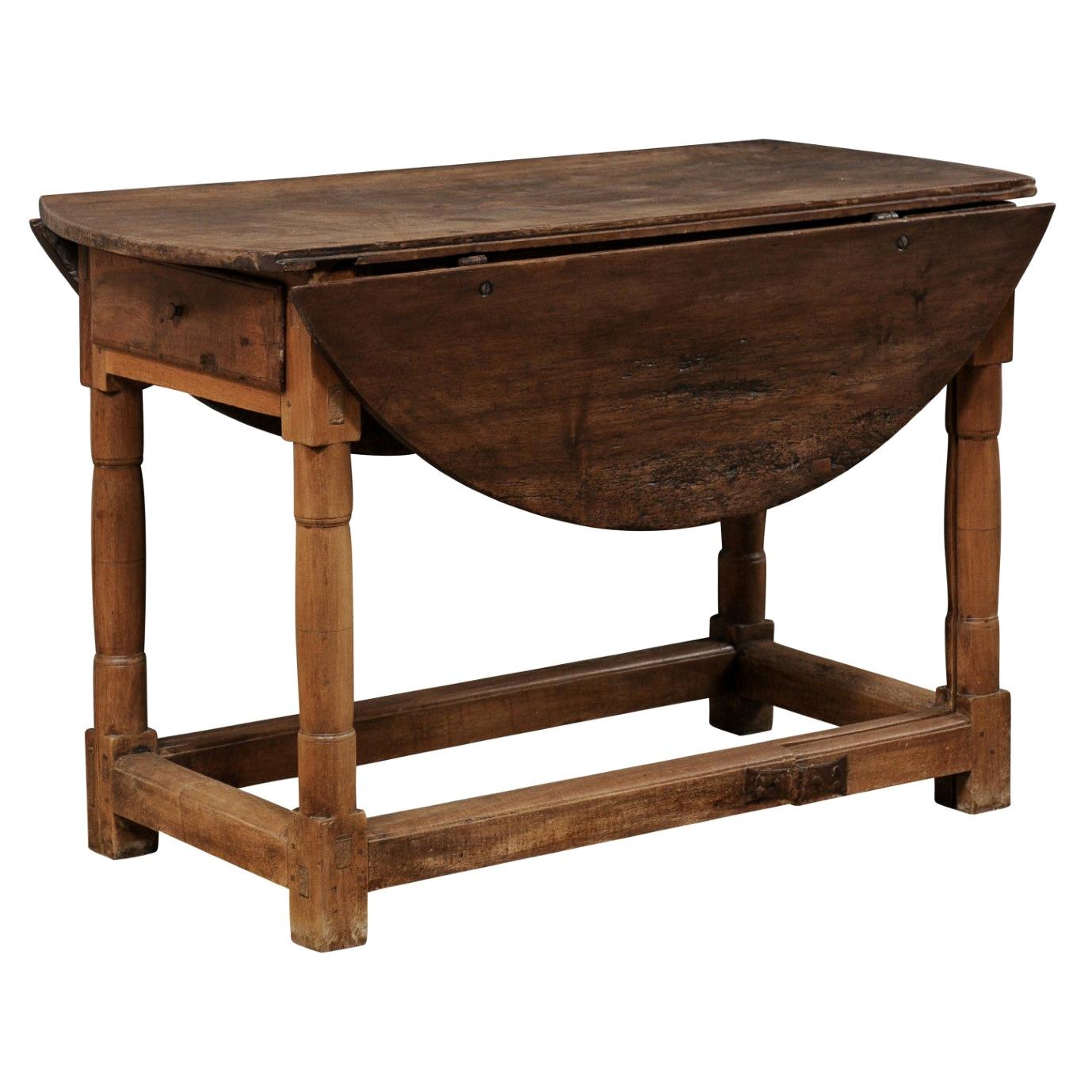 Italian Double Gate-Leg Table w/Drop Leaves on Either Side, Turn of 18th/19th C.