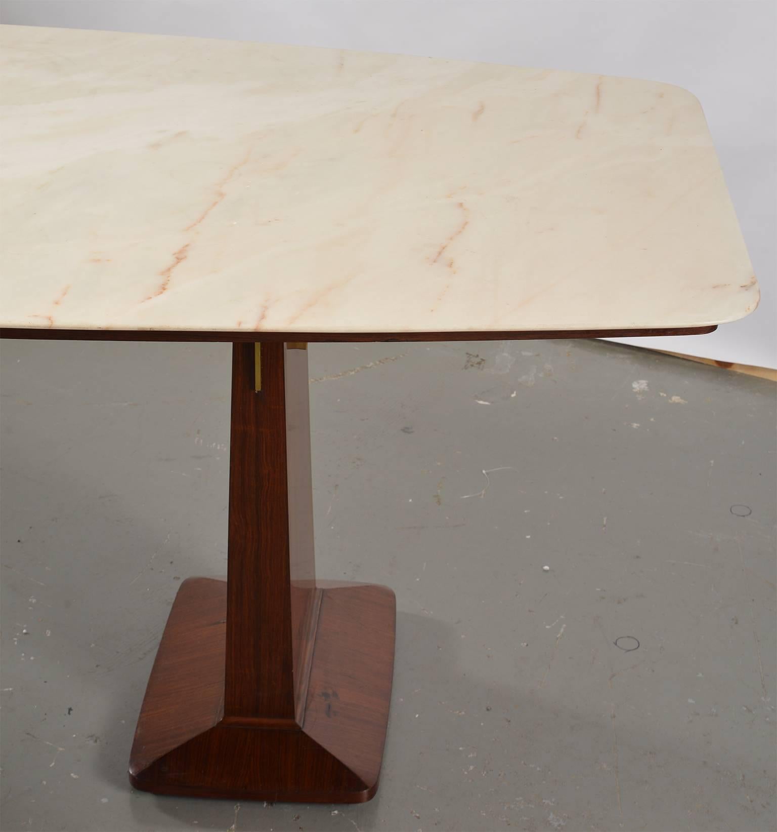 Italian Double Pedestal Table with Marble-Top in Style of Vittorio Dassi 5