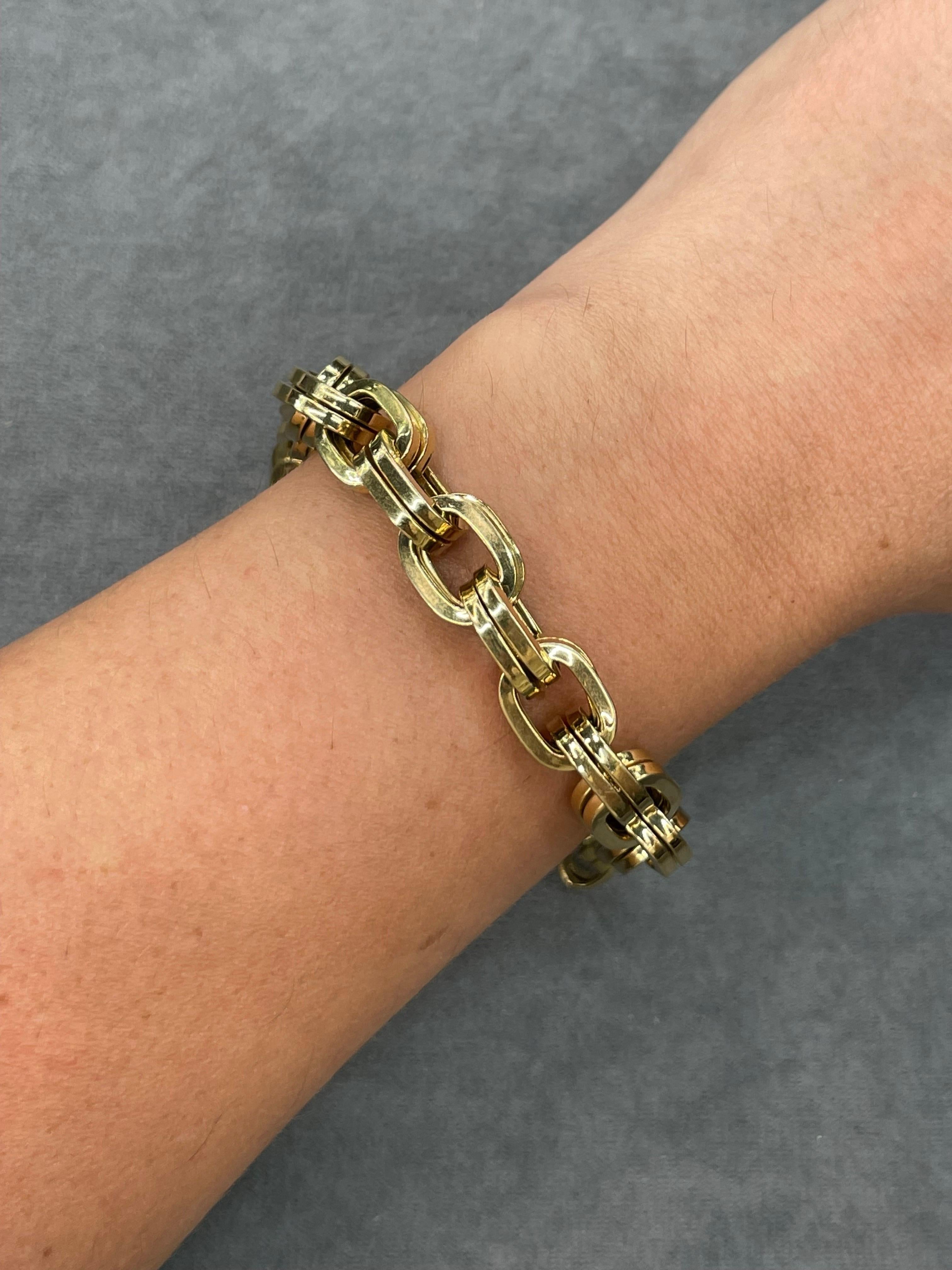 Italienisches Quadratisches Gliederarmband 22,8 Gramm 14 Karat Gelbgold 1