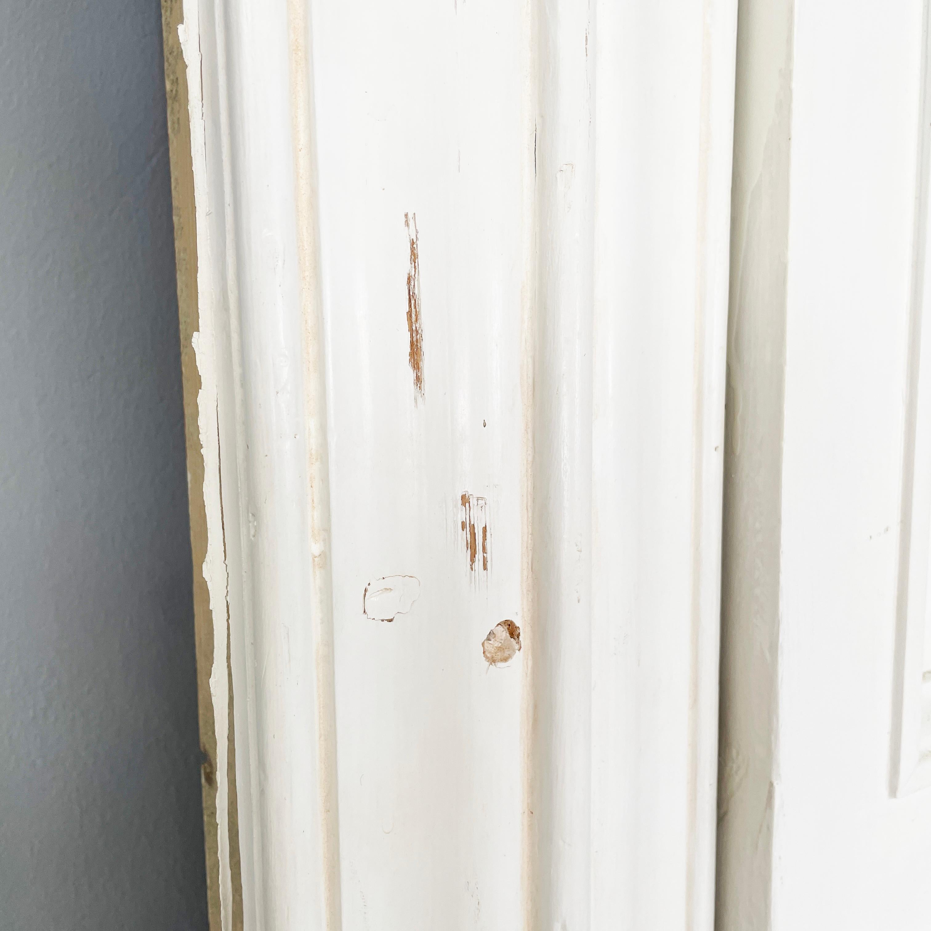 Puerta italiana de doble batiente totalmente de madera blanca, principios de 1900 en venta 8