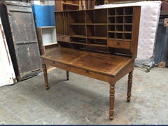 Italian Double Wooden Desk with Pigeonholes from 19th Century