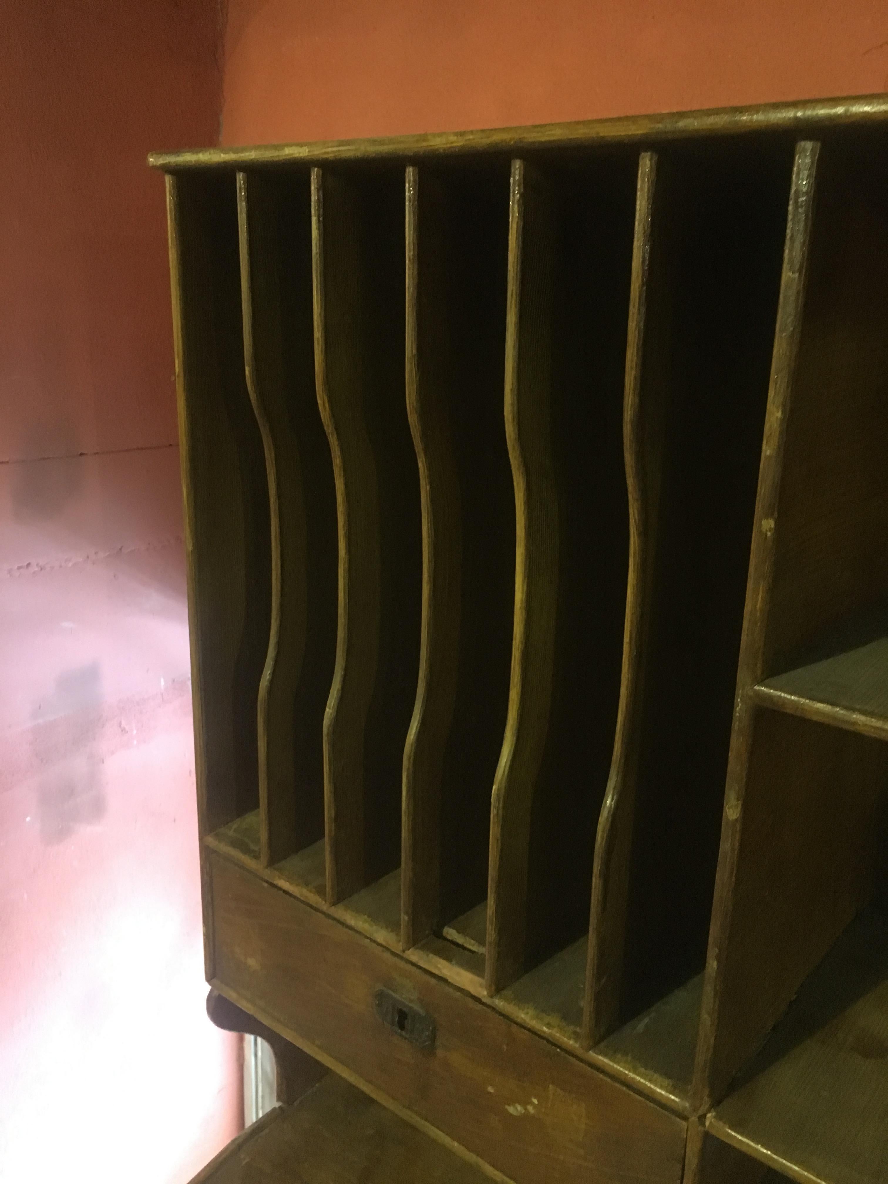 Louis XIV Italian Double Wooden Desk with Pigeonholes from 19th Century For Sale