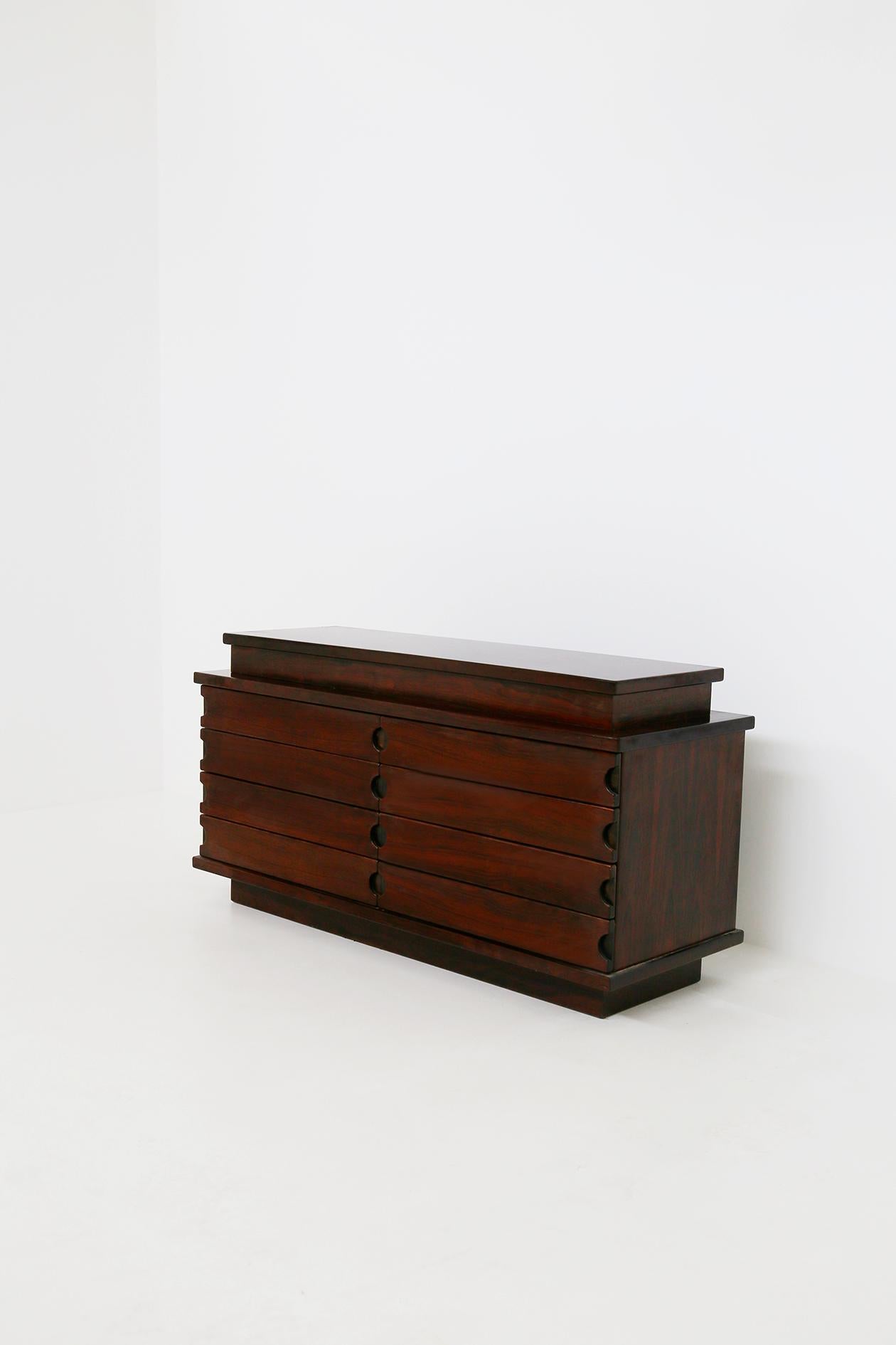 Mid-Century Modern Italian Dresser by Frigerio in Precious Wooden with Drawers of 1960s