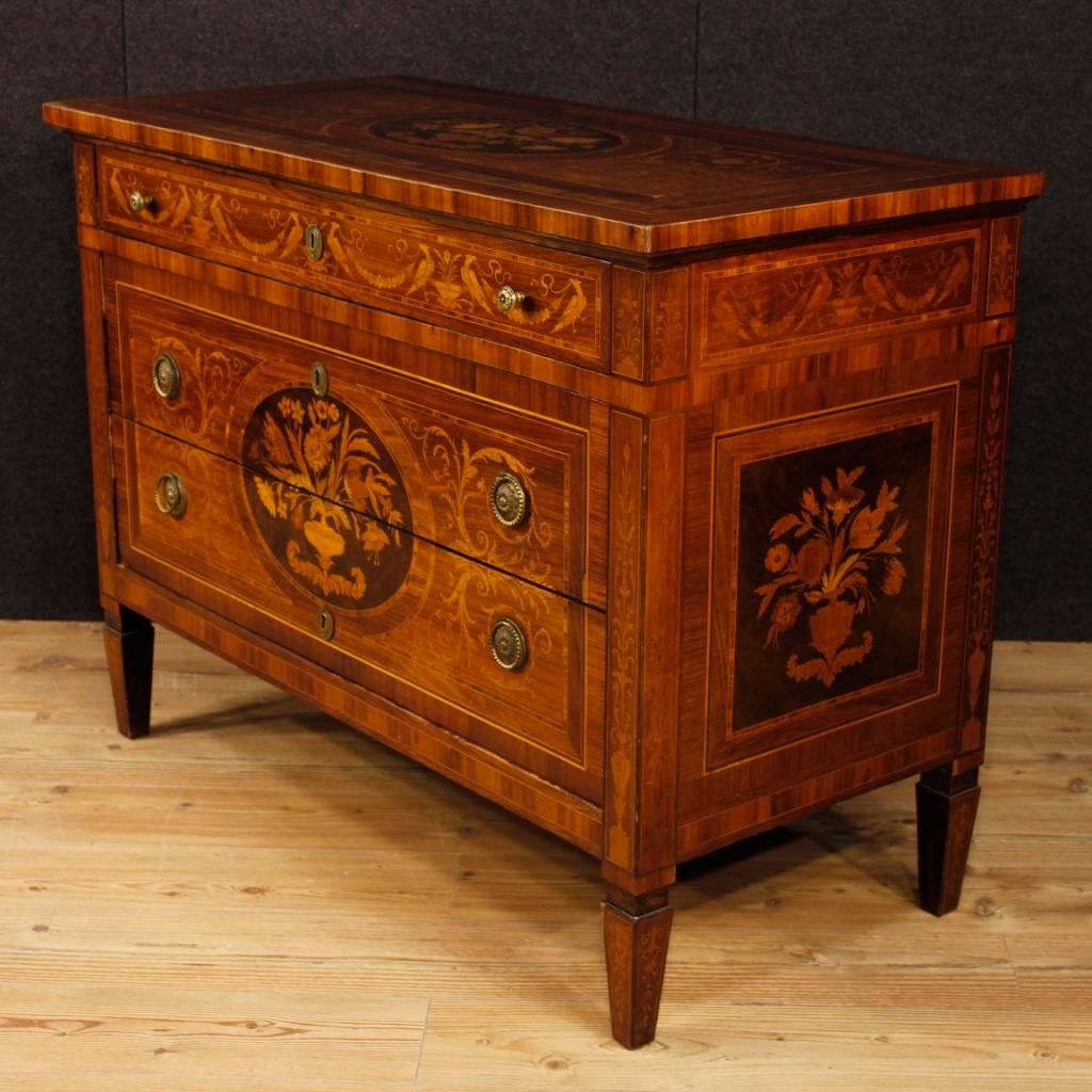 Italian Dresser in Inlaid Wood in Louis XVI Style from 20th Century 1