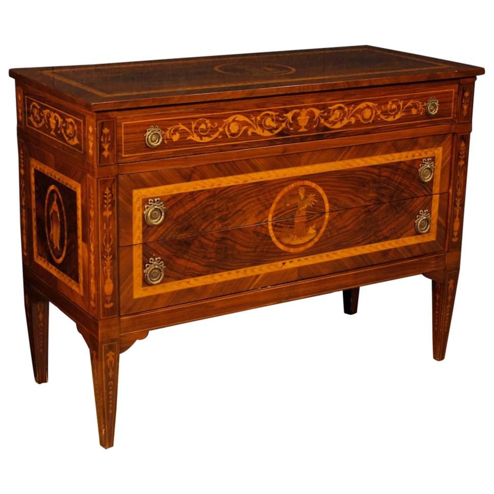 Italian Dresser in Inlaid Wood in Louis XVI Style from 20th Century