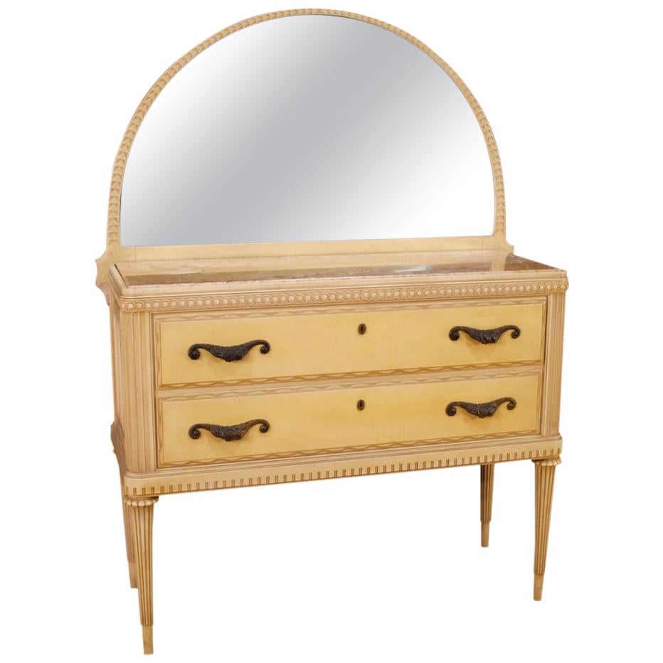 Italian Dresser with Mirror in Lacquered Wood, 20th Century For Sale