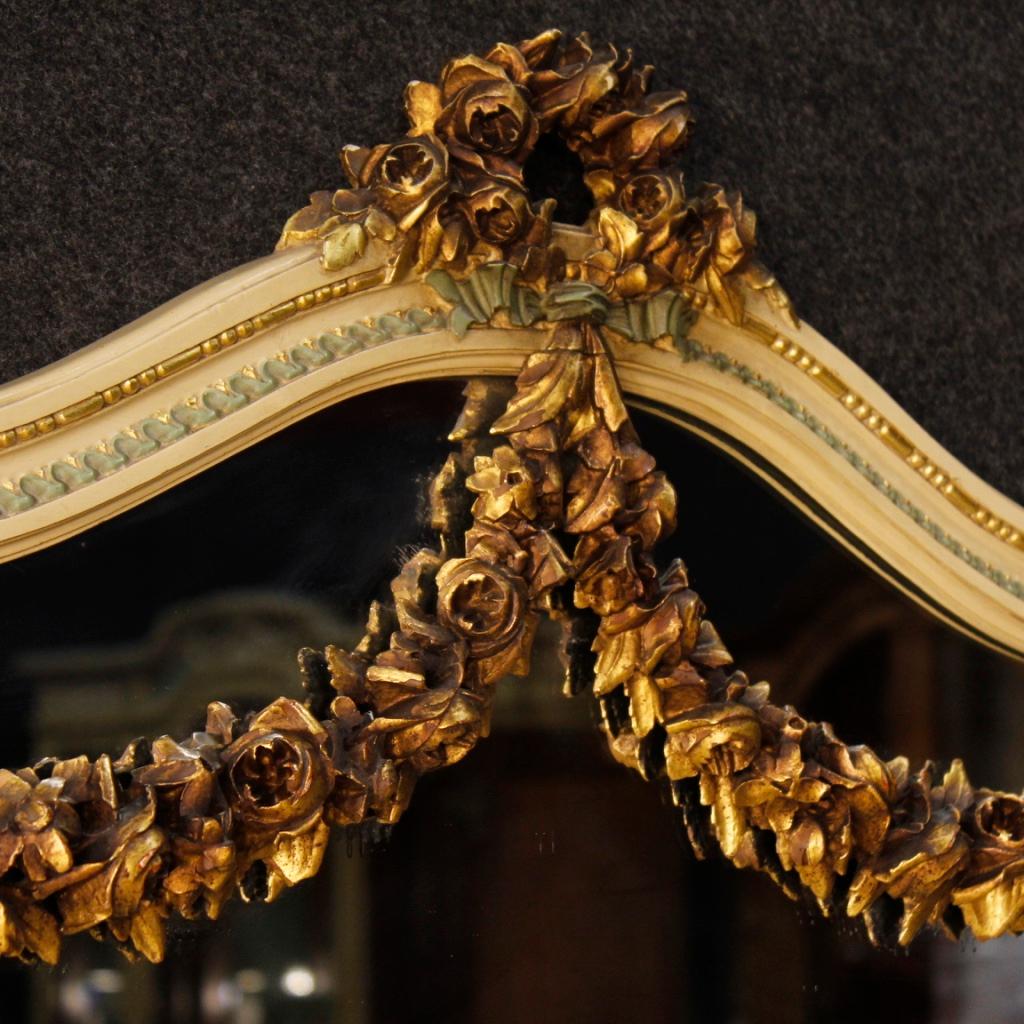  Italian Dresser with Mirror in Louis XVI Style in Lacquered Wood In Good Condition In Vicoforte, Piedmont