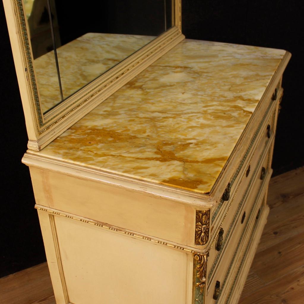  Italian Dresser with Mirror in Louis XVI Style in Lacquered Wood 1