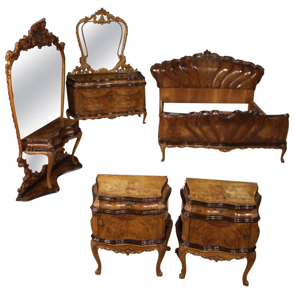 Italian Dresser with Wooden Mirror, 20th Century For Sale